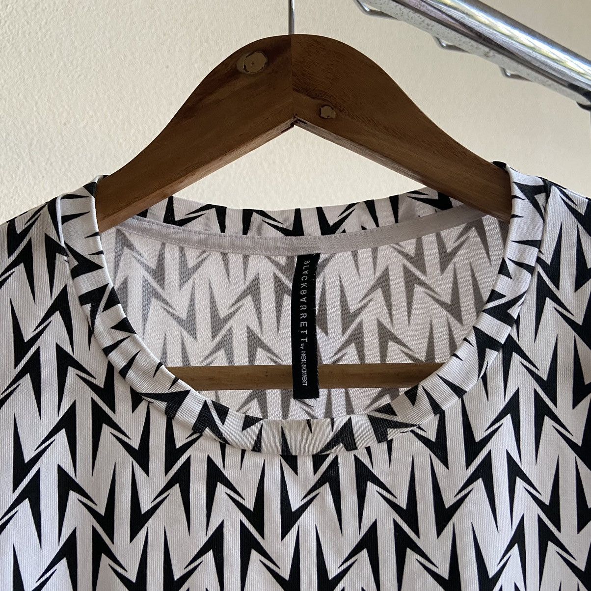 Neil Barrett White Black Lightning Bold Printed Cotton T Shirt Size US L / EU 52-54 / 3 - 4 Thumbnail