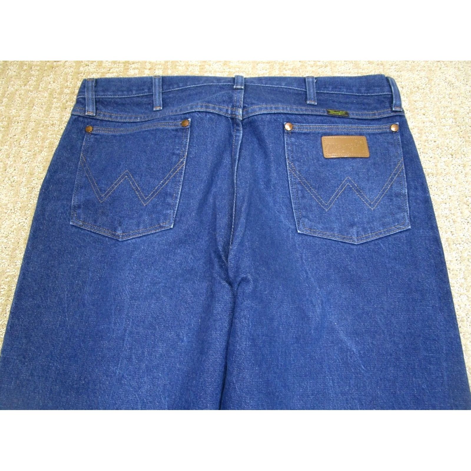 Wrangler Wrangler Jeans Men 38x34 Blue Cowboy Cut Original Fit Western Pants Dark Wash Jeans Regular Rise Mens 5-Pocket Denim Logo Wrangler Cowboy Cut 13MWZ Size US 38 / EU 54 - 4 Thumbnail
