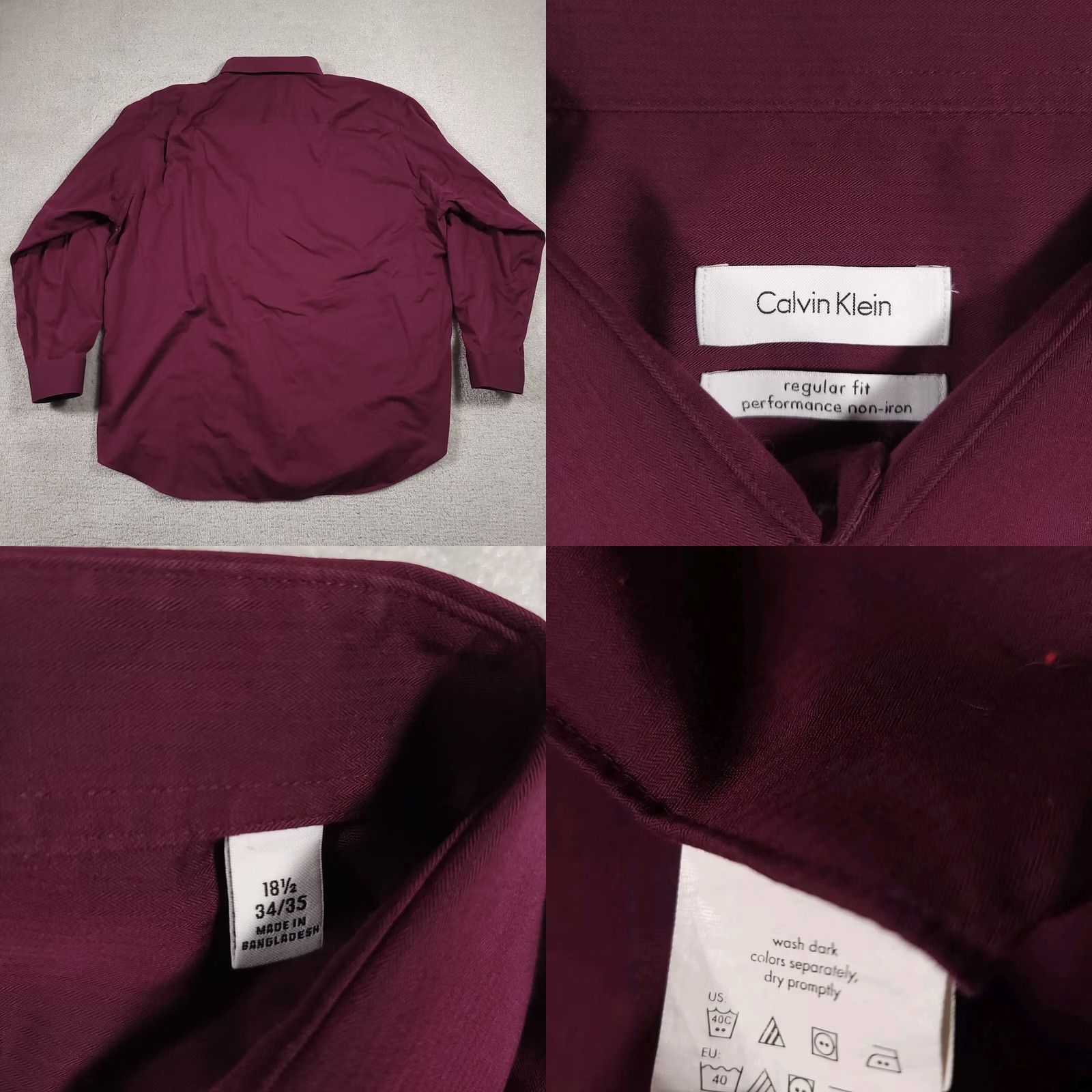 Calvin Klein Calvin Klein Shirt Mens Purple Button Up Performance Non-Iron 18.5 34/35 Size US XXL / EU 58 / 5 - 8 Thumbnail