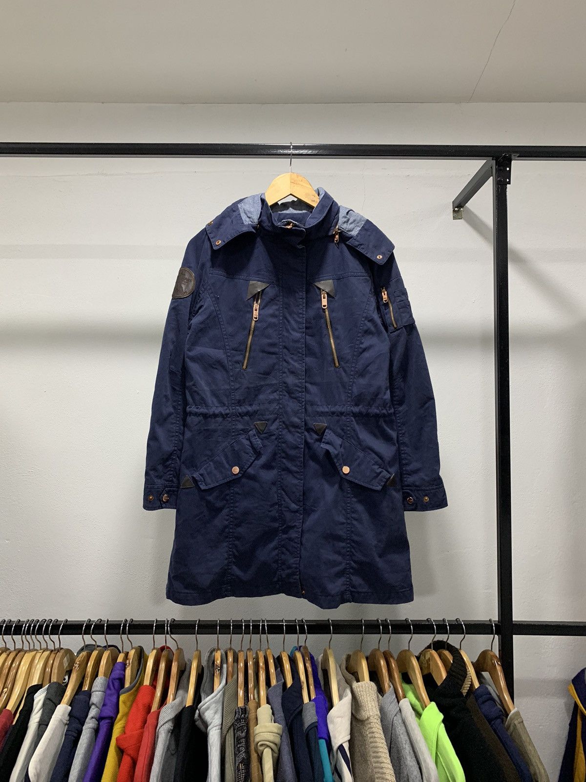 Evisu × Japanese Brand × Vintage Vintage Evisu Long Parka Jacket Size S / US 4 / IT 40 - 1 Thumbnail