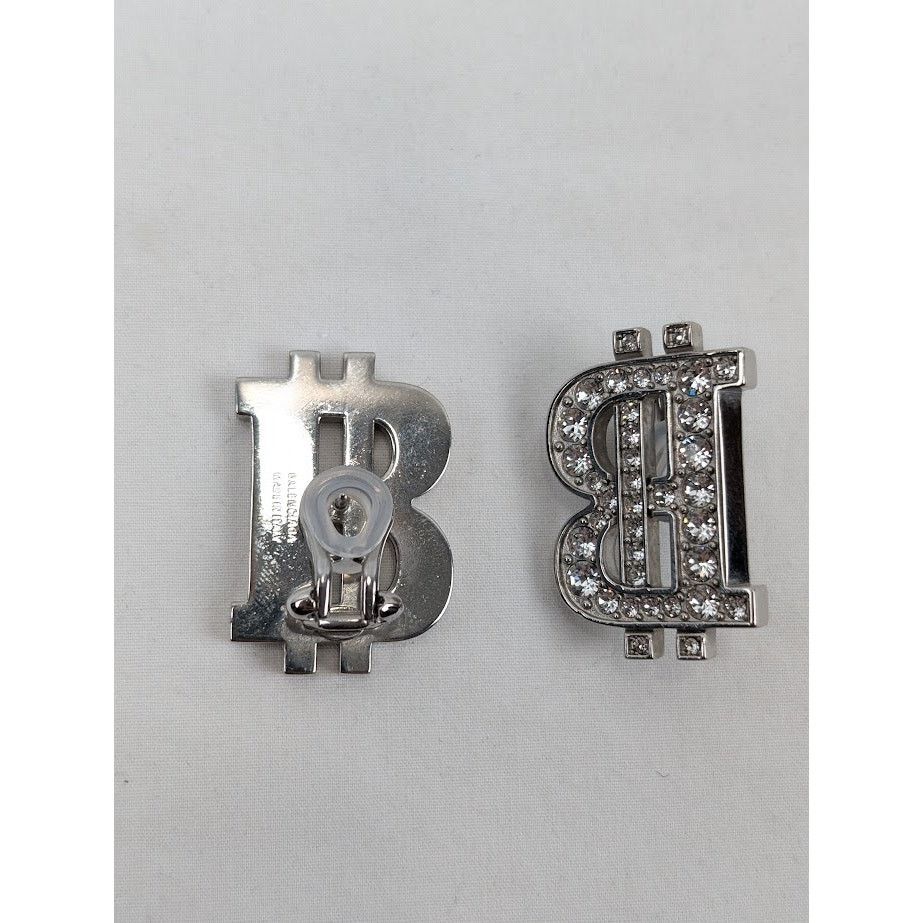 Balenciaga o1rshd1 Size:OS / Coin Earrings Brass & Glass Silver/Crystal Size ONE SIZE - 8 Thumbnail
