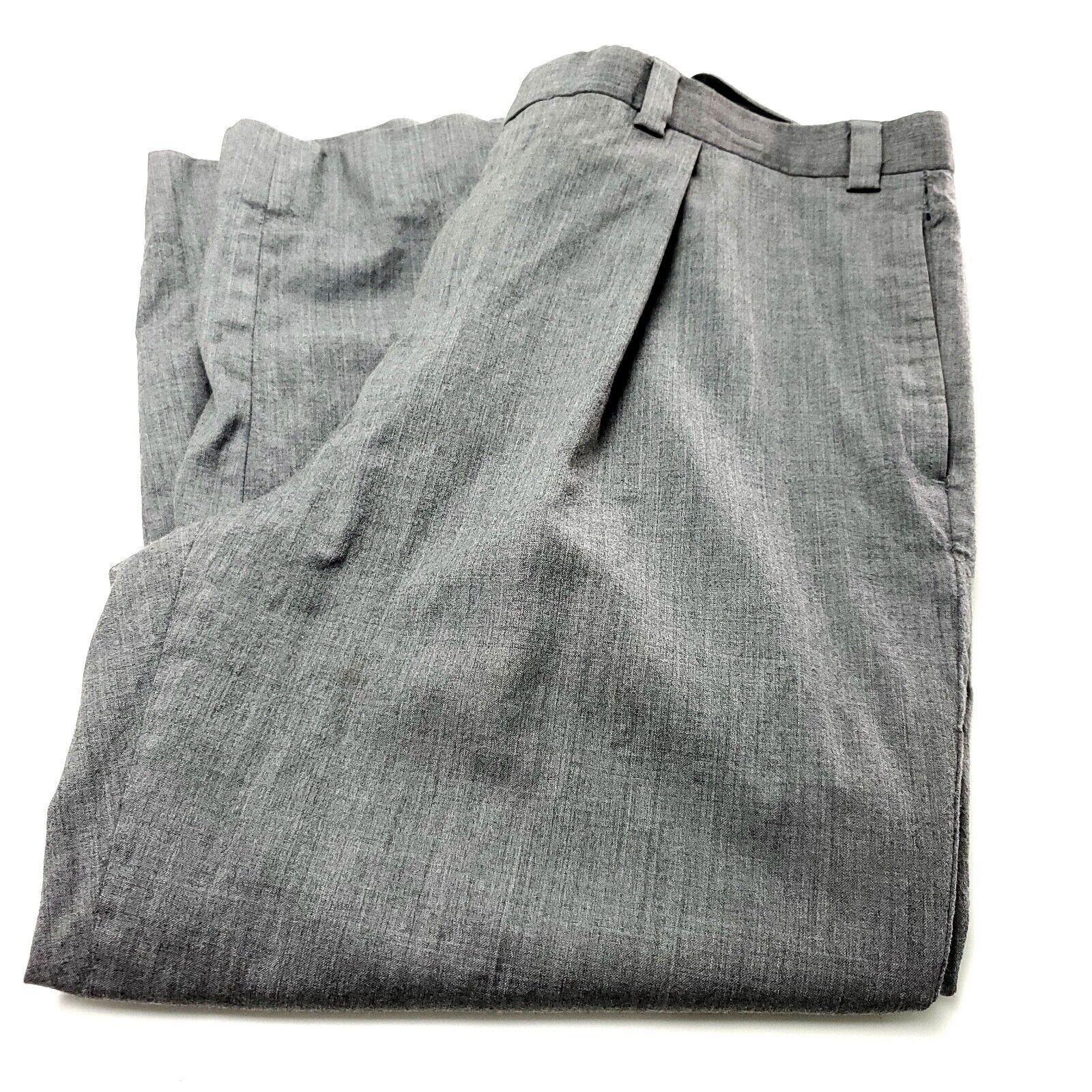 Joseph Abboud Joseph Abboud Short Leg Wool Dress Pants 37/25 Gray Pleated Size 36S - 1 Thumbnail