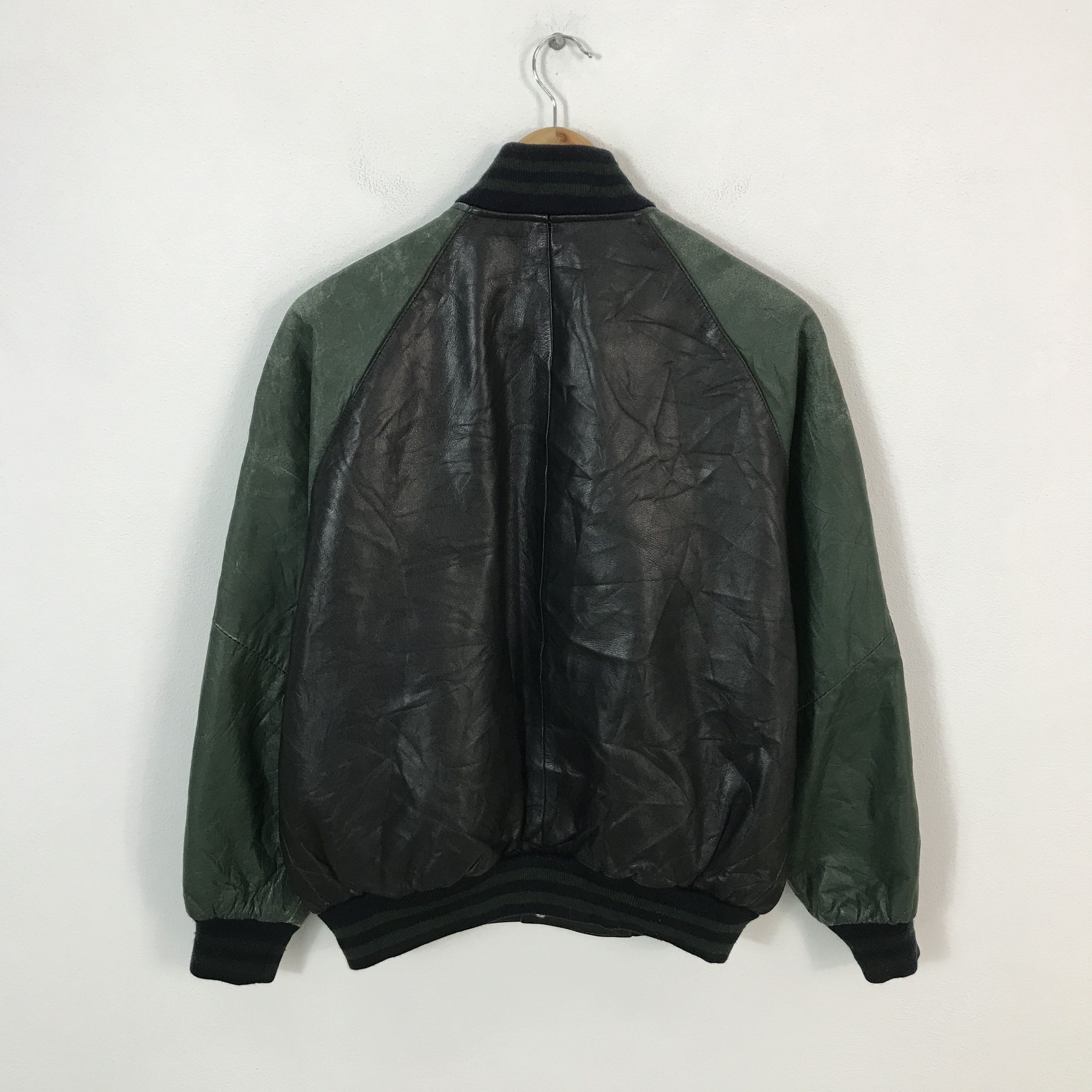 United Colors Of Benetton benetton varsity snap Button Leather jacket Size US L / EU 52-54 / 3 - 3 Thumbnail