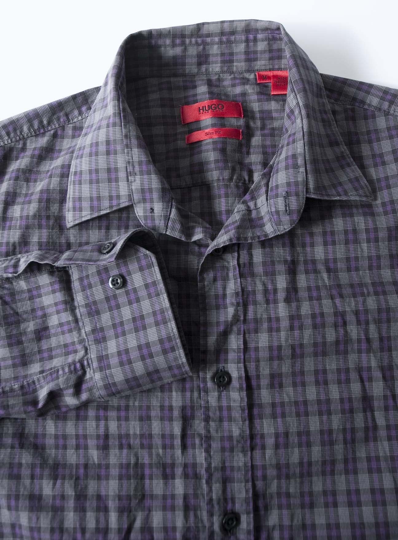 Hugo Boss Hugo Boss Shirt Slim Fit Size M Purple/ Gray Size US M / EU 48-50 / 2 - 1 Thumbnail