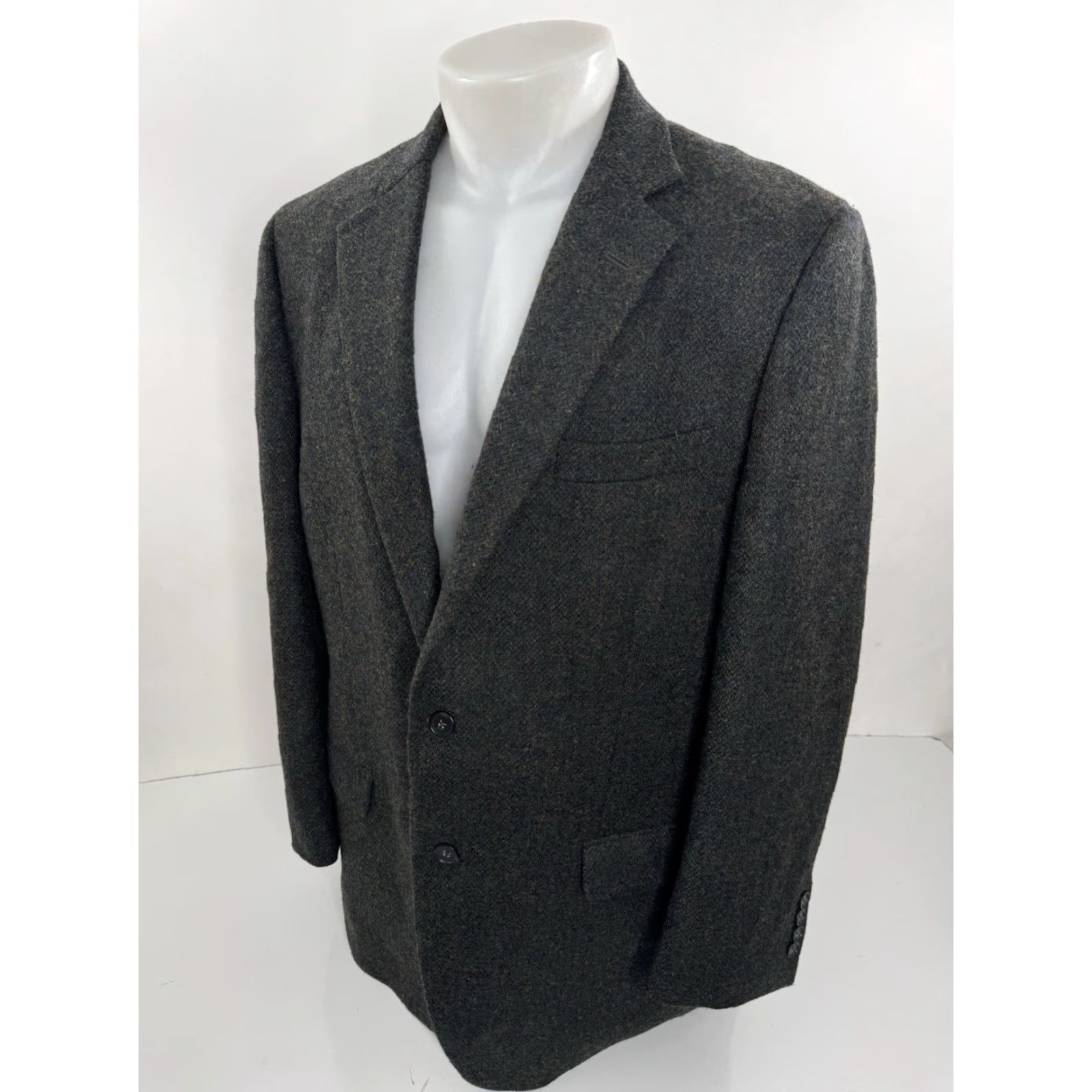 Brooks Brothers BROOKS BROTHERS Blazer Jacket Tweed Wool 44 R Green Purple Gold Men Size 44 Blazer Tweed Wool Vintage: No Size 44R - 3 Thumbnail