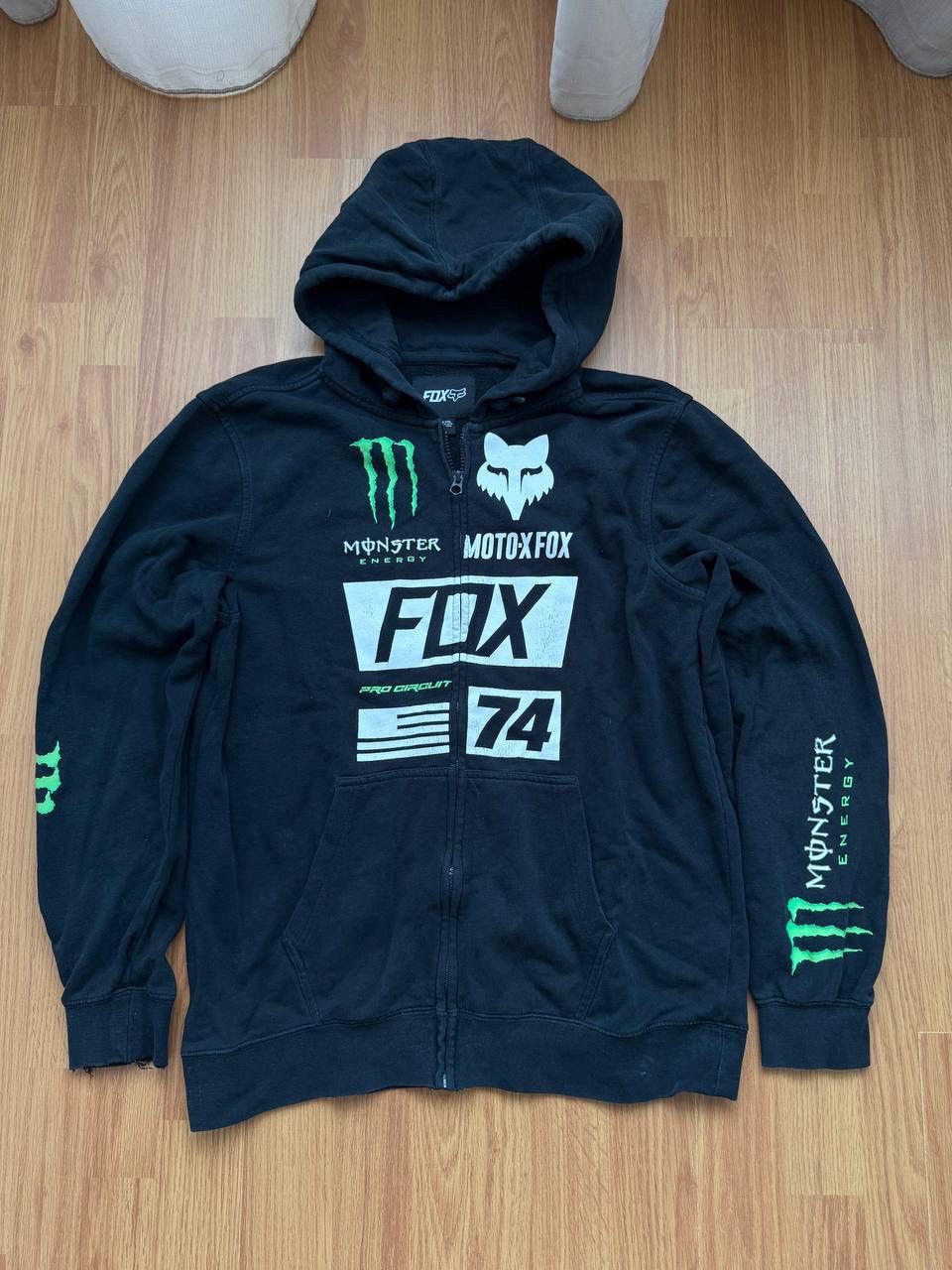 Fox Racing Rare Y2K Moncter Energy Fox Racing Zip Up Hoodie Size US M / EU 48-50 / 2 - 1 Thumbnail