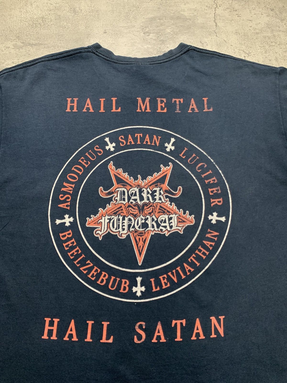 Band Tees 2000 Dark Funeral hail metal hail Satan Black Metal Band Tee Size US L / EU 52-54 / 3 - 4 Thumbnail