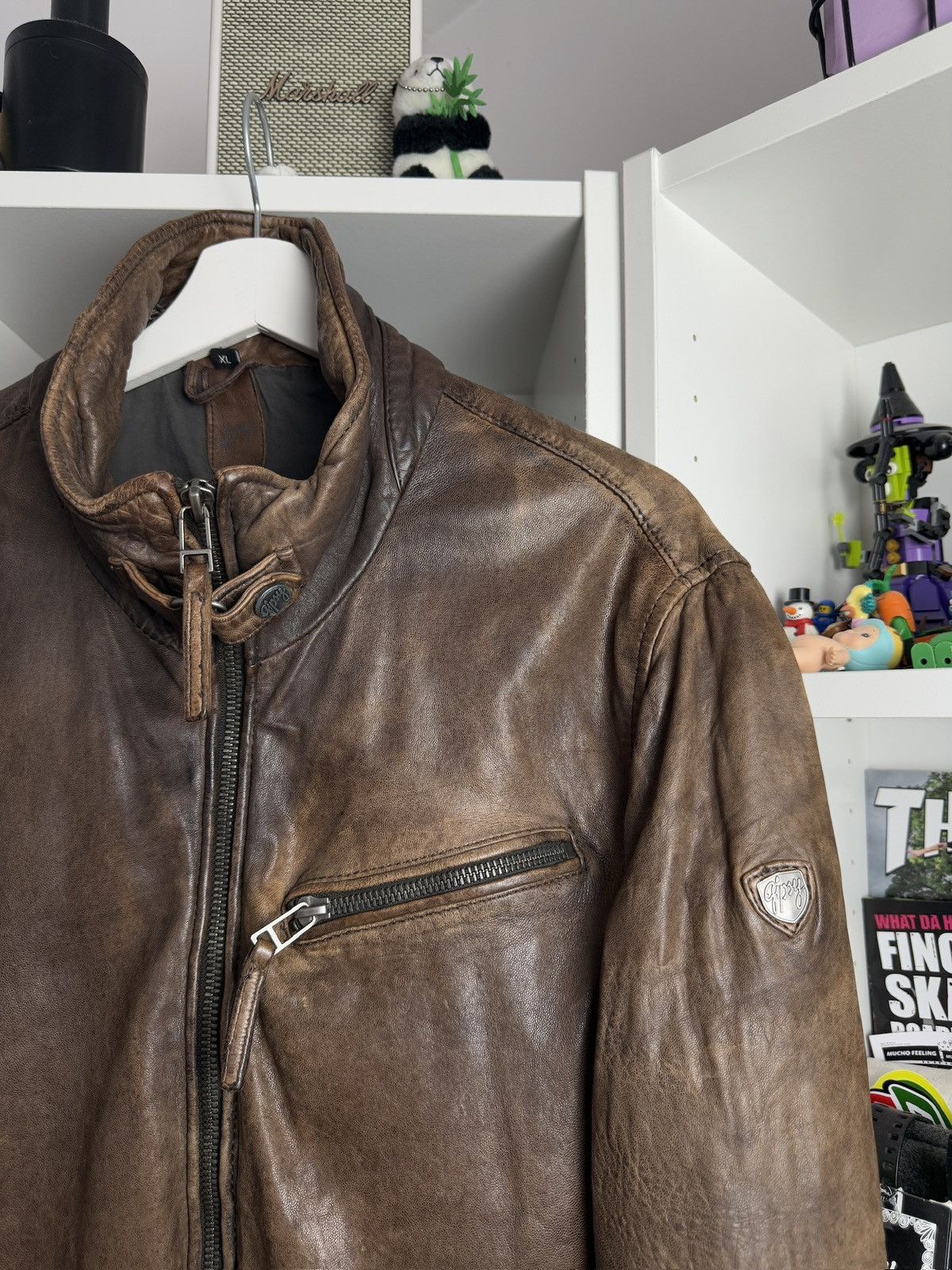 Gypsy × Vintage Vintage Gipsy Leather moto biker jacket XL avirex belstaff Size US XL / EU 56 / 4 - 6 Thumbnail