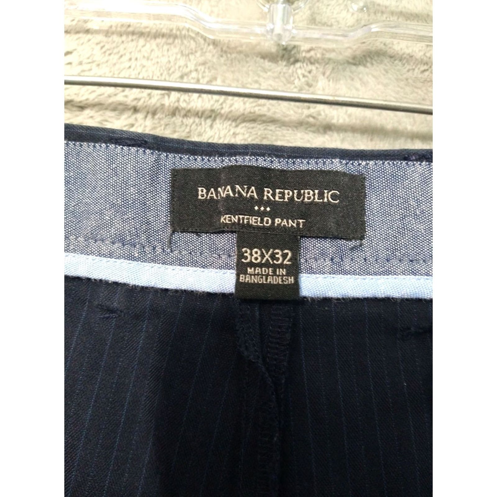 Banana Republic Banana Republic Pants Mens 38x32 Blue Striped Chino Kentfield Flat Front Cotton Size US 38 / EU 54 - 7 Thumbnail