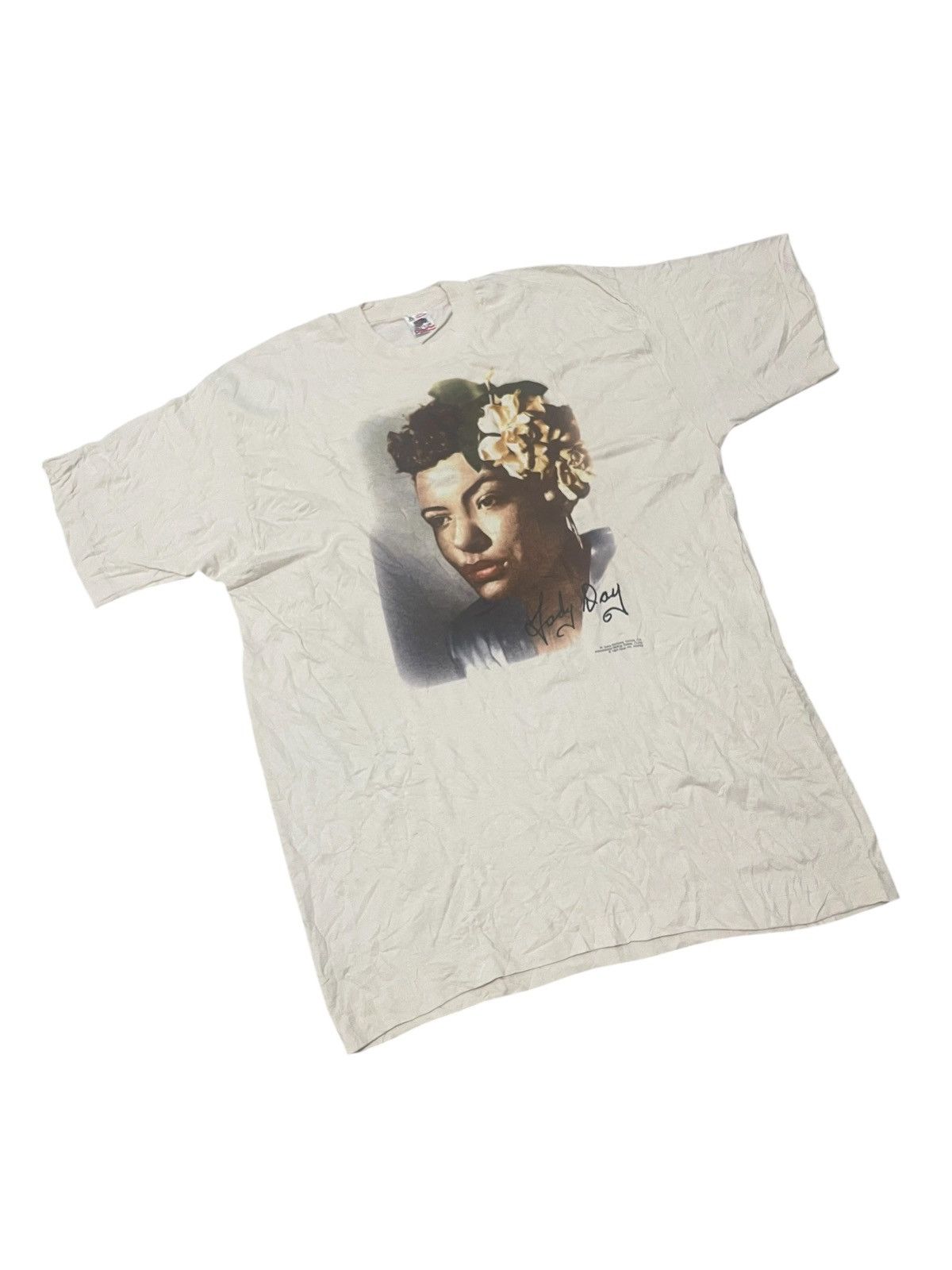 Band Tees Vintage Deadstock 90s BILLY HOLIDAYS Lady Day Tshirt Size US XL / EU 56 / 4 - 8 Thumbnail