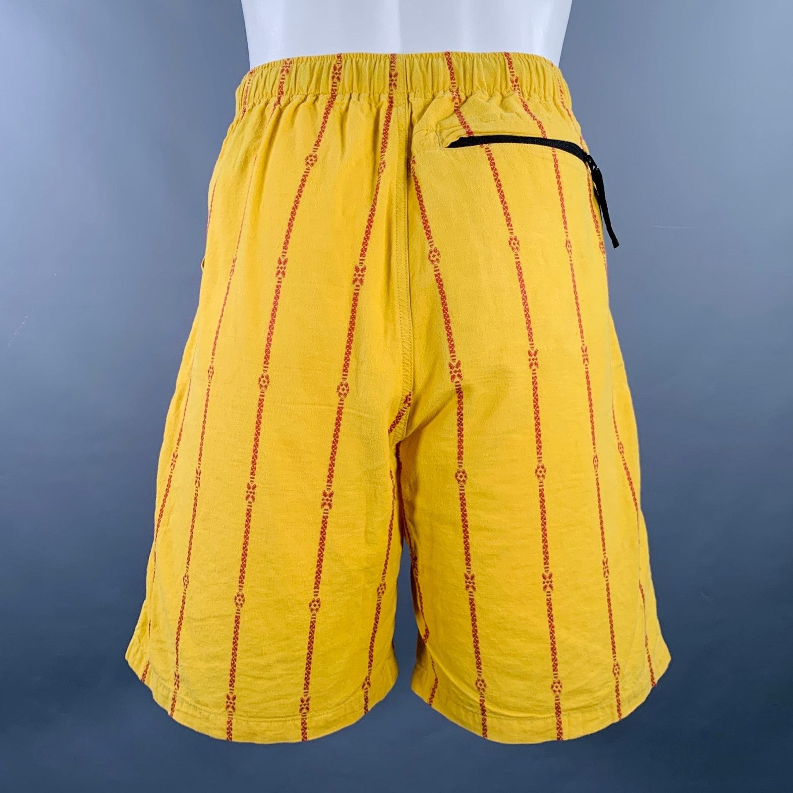 Kapital Size M Yellow Orange Stripe Cotton Linen Drawstring Shorts Size US 31 - 2 Thumbnail
