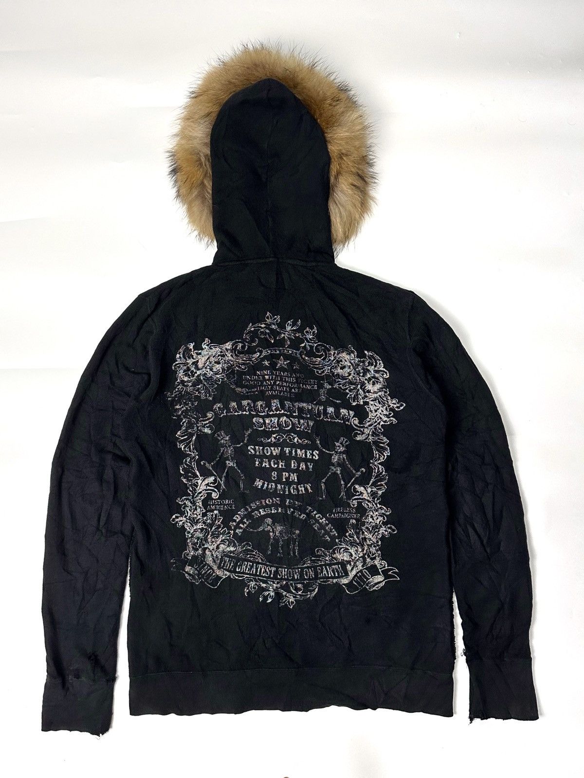Japanese Brand Distressed fur hoodie skulls poem ifsix lgb style Size US L / EU 52-54 / 3 - 3 Thumbnail