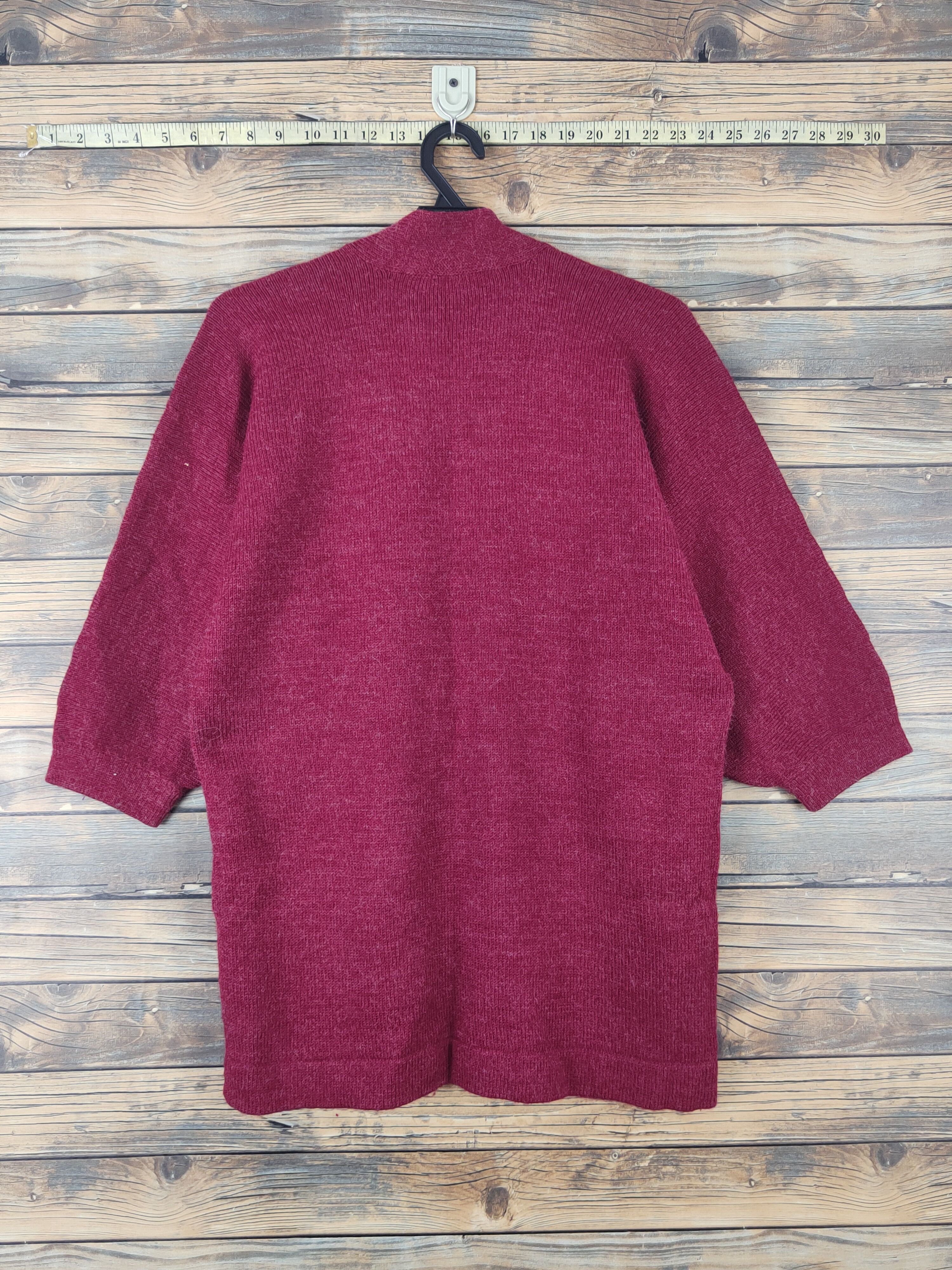 Homespun Knitwear × Japanese Brand × Vintage Japanese Brand Red Knitwear Kimono cardigan #W1087 Size M / US 6-8 / IT 42-44 - 7 Thumbnail