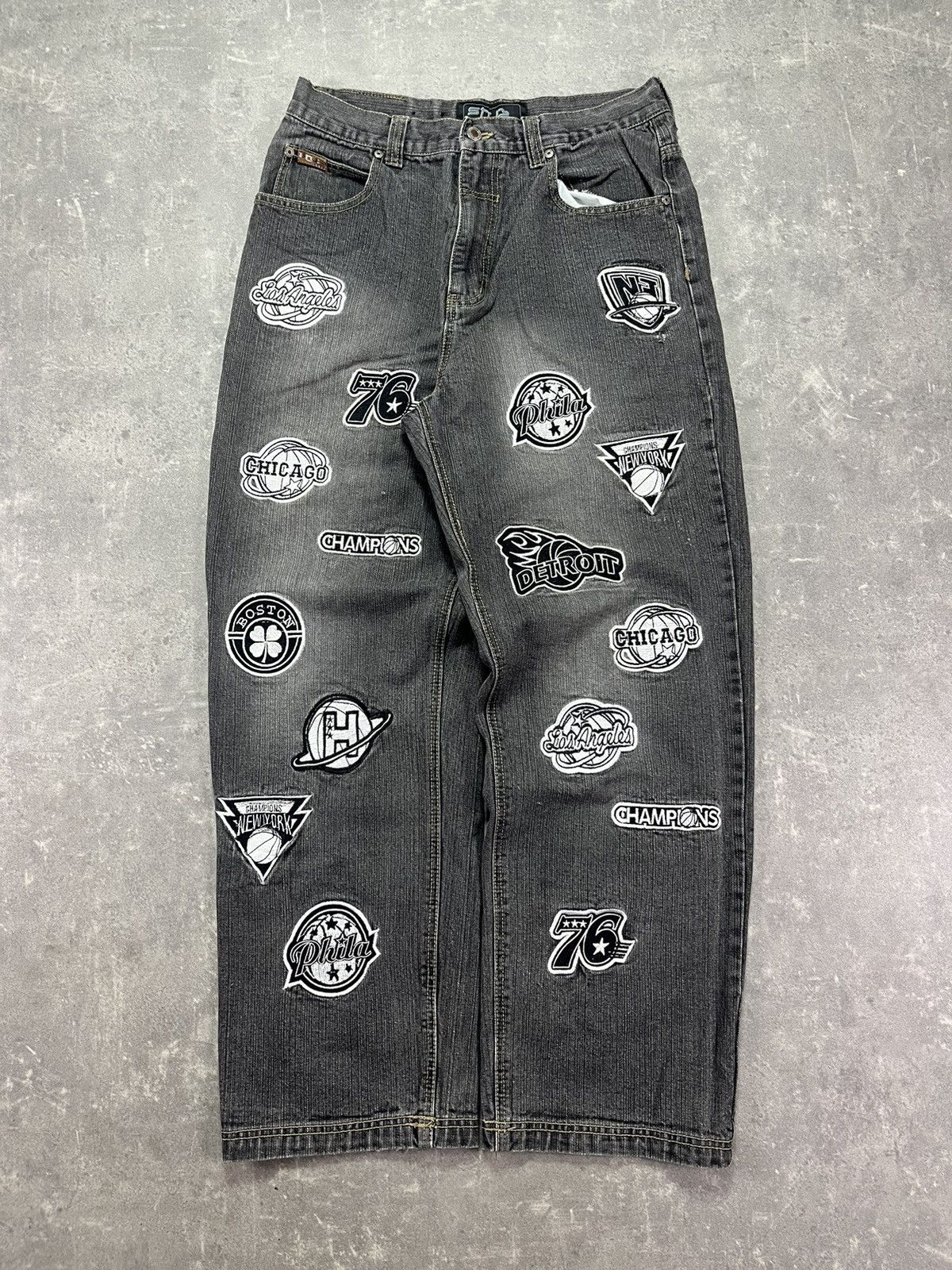NBA Stub Y2K Baggy Patches Denim Jeans 34 Southpole UNK Style Size US 34 / EU 50 - 1 Thumbnail