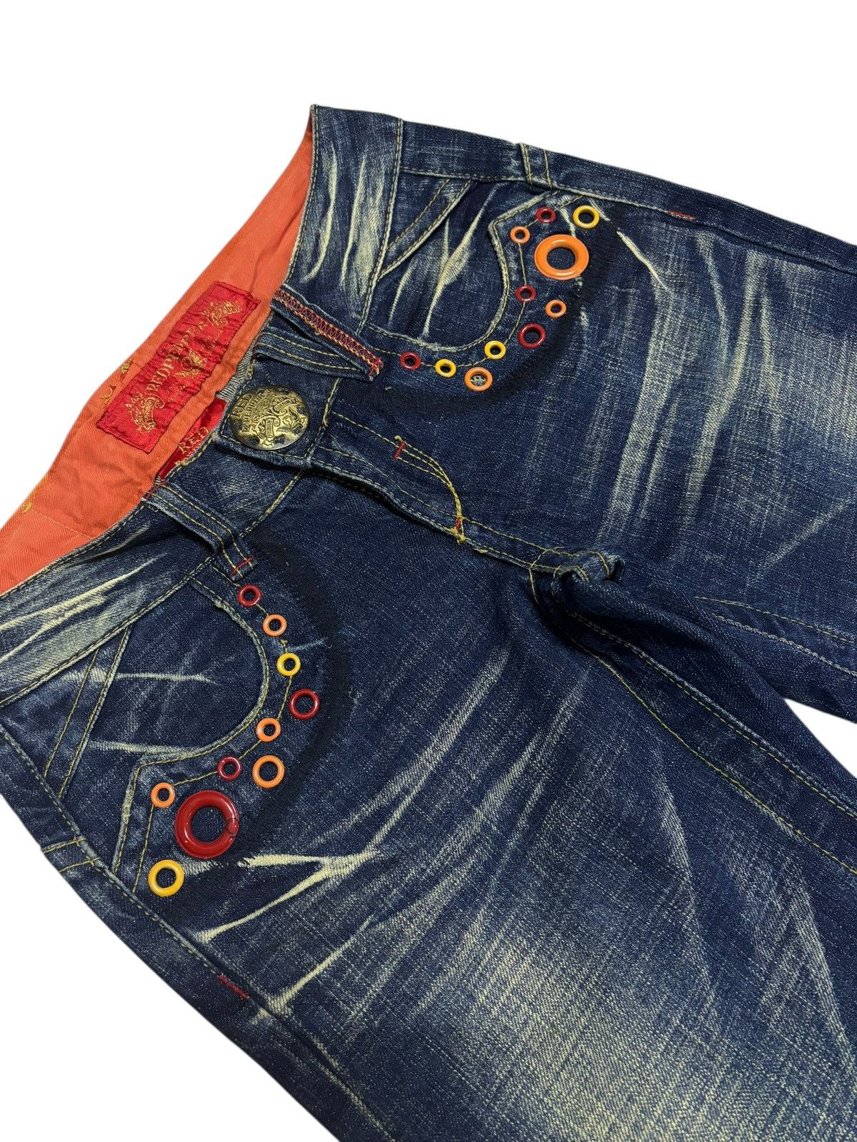 If Six Was Nine Vtg Red Pepper Japan Flared Jeans Size US 29 - 5 Thumbnail