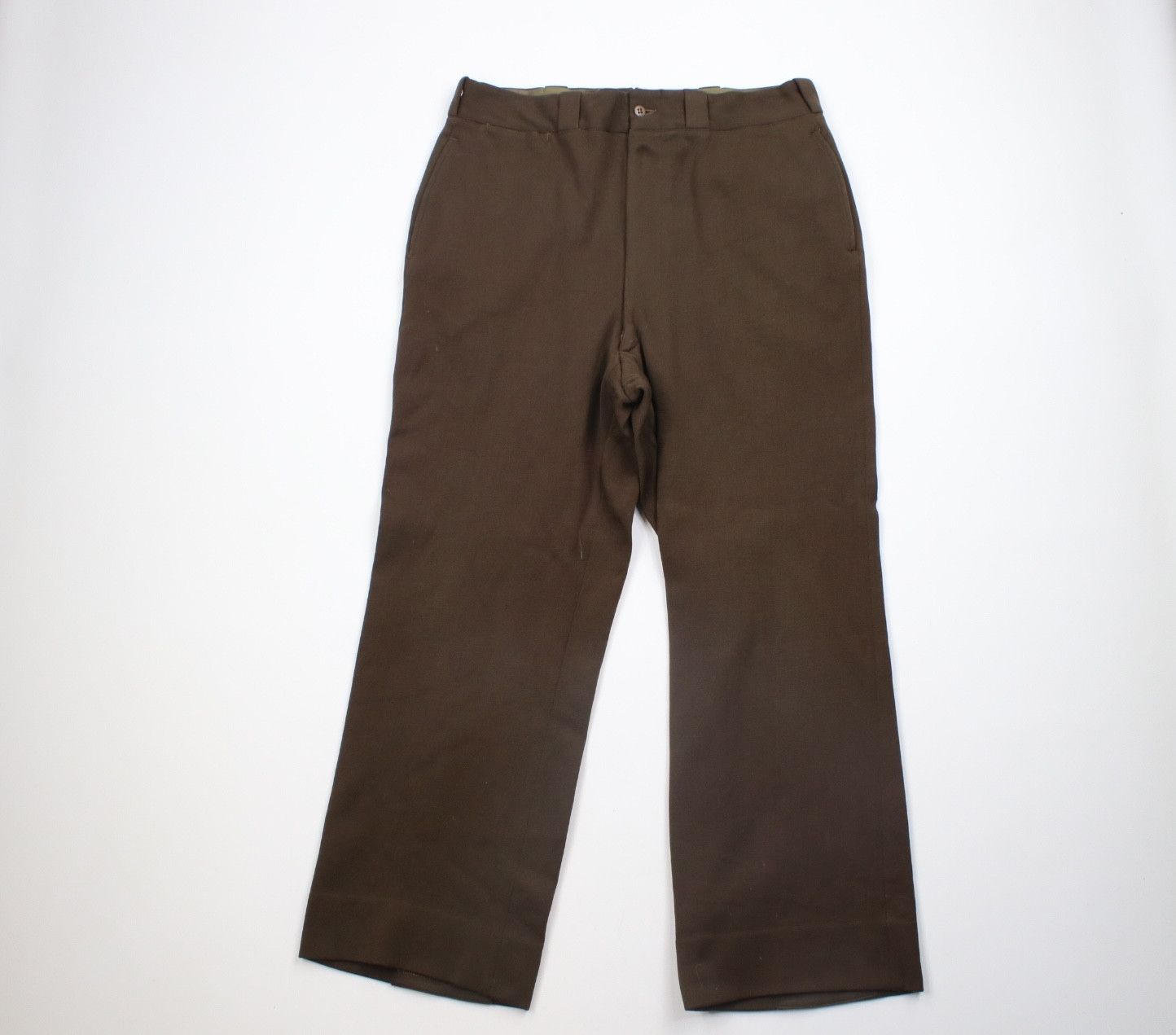 Vintage 50s Military Wool Blend Wide Leg Pants Trousers