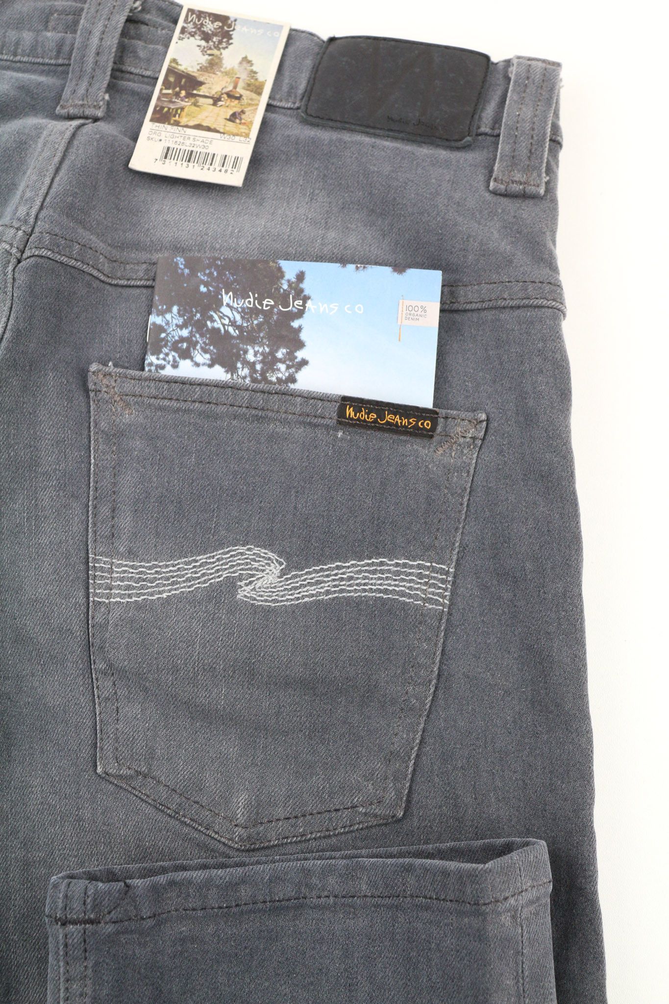 Nudie Jeans THIN FINN W30/L32 Grey Cotton Stretch Jeans 80660 Size US 30 / EU 46 - 5 Thumbnail