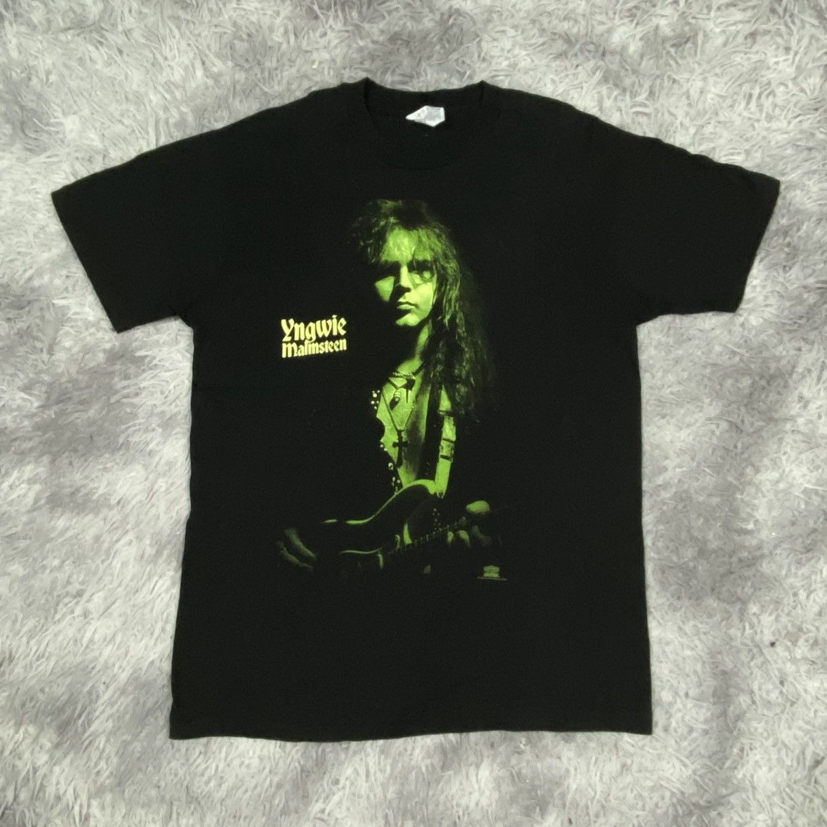 Vintage rock band yngwie malmsteen guitarist