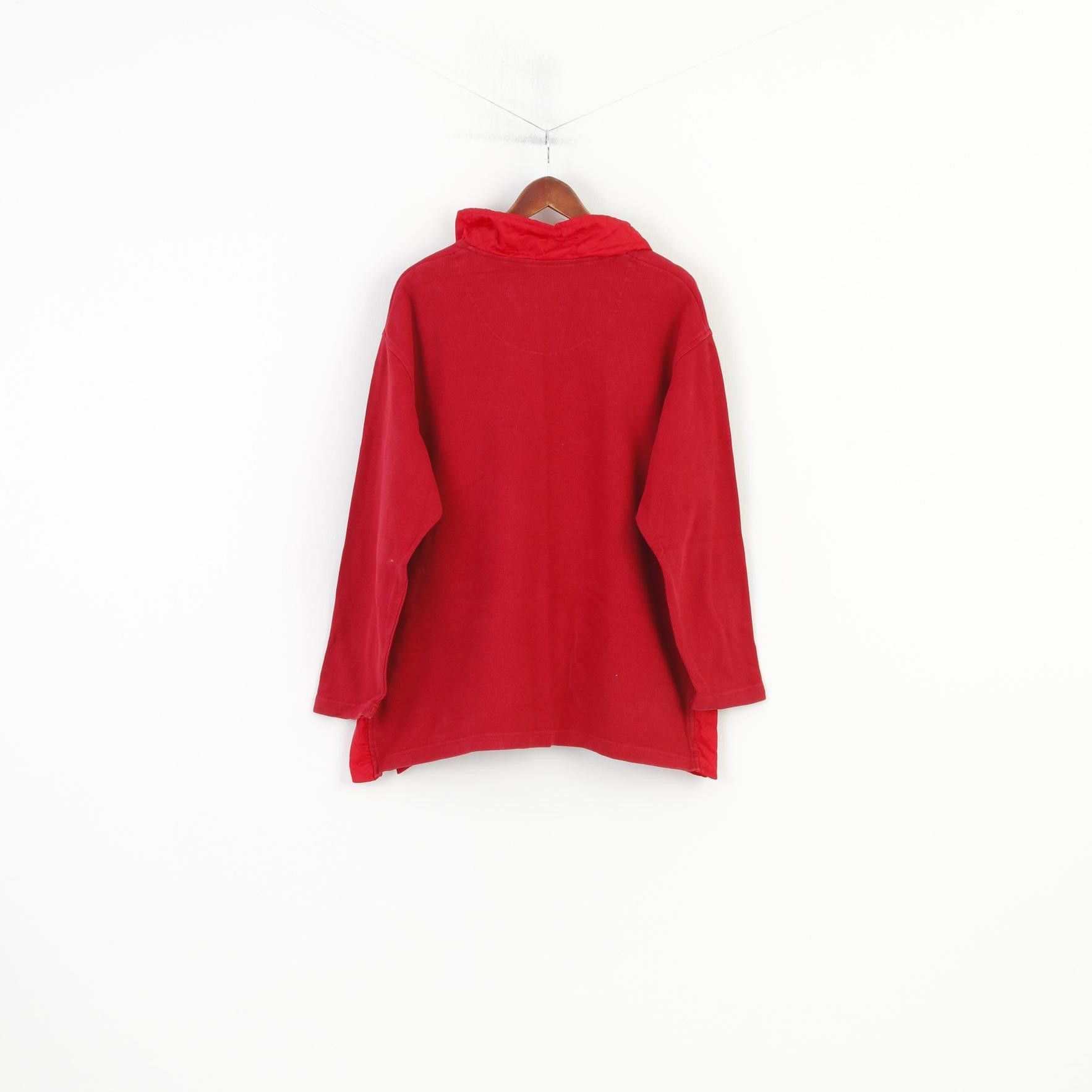 Vintage Colour Ville Men XL Jumper Red Cotton Sweater Zip Neck 10777 Size US XL / EU 56 / 4 - 7 Thumbnail