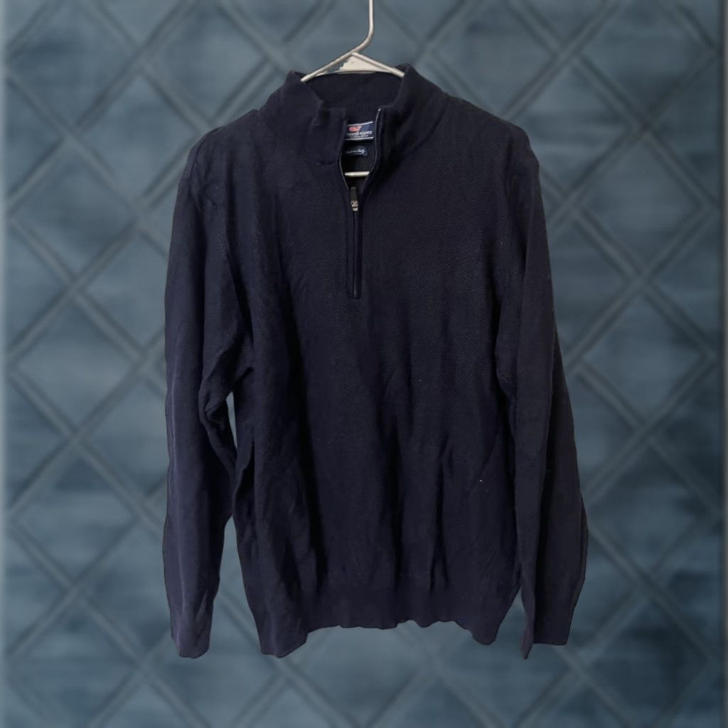 Vineyard Vines Vineyard Vines 1/4 Zip Sweater Pullover Men XL Blue Wool/Cashmere Mock Neck Long Sleeve Zip Keep demais? Size US XL / EU 56 / 4 - 1 Thumbnail