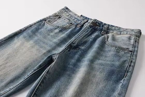 Jean Retro Washed Straight Loose Classic Jeans Pants Size US 31 - 7 Thumbnail