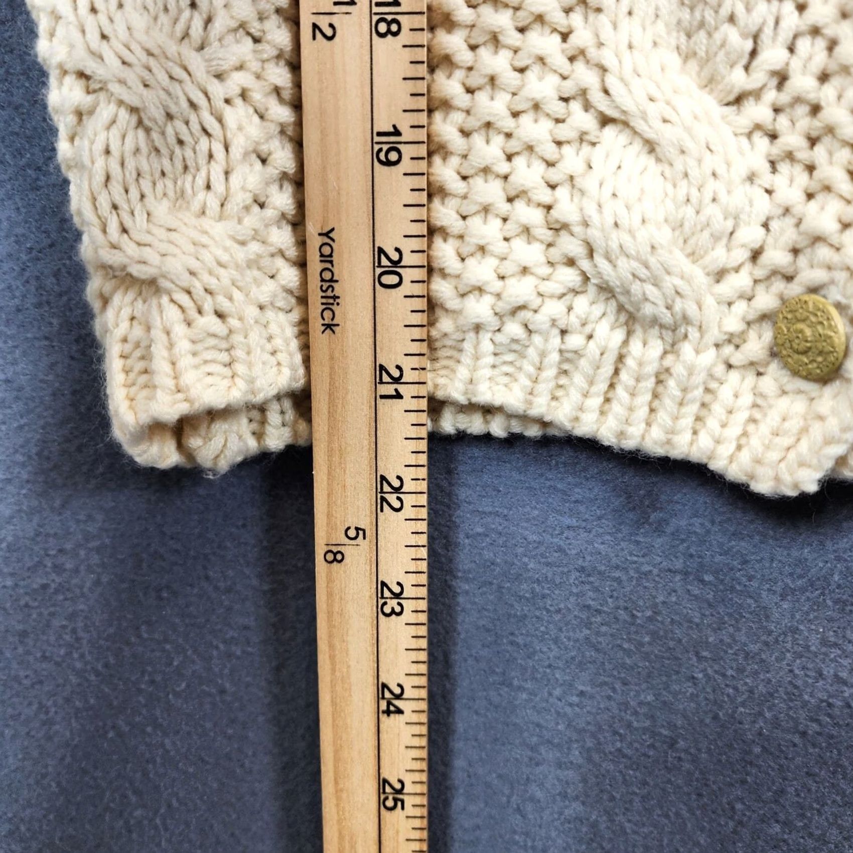 Vintage Water Wood Womens Cardigan Sweater Small Cream Embroidered Floral Cable Knit Size S / US 4 / IT 40 - 5 Thumbnail