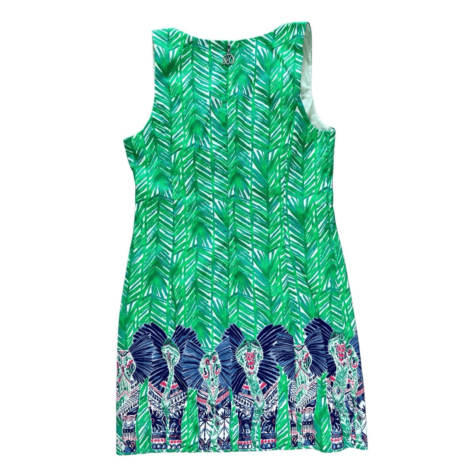 Lilly Pulitzer Lilly Pulitzer Tandie Shift Dress Green Elephants 10 Coastal Size L / US 10 / IT 46 - 9 Thumbnail