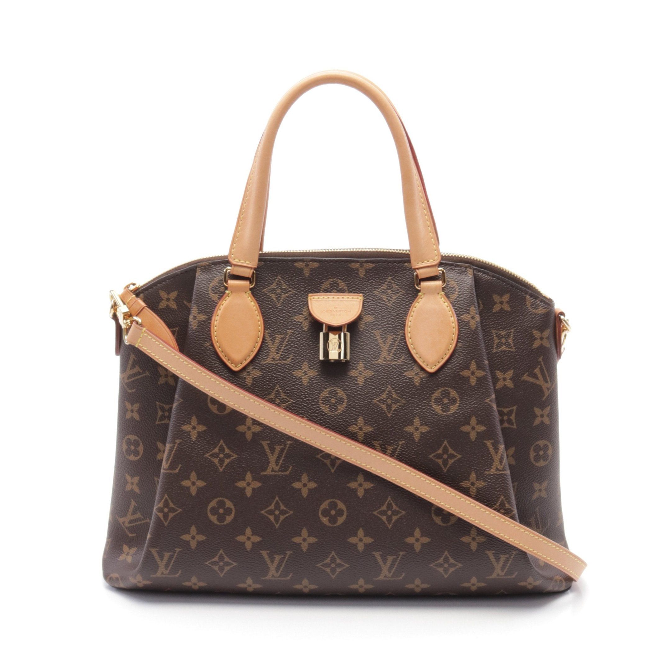 Louis Vuitton Rivoli Mm Monogram Handbag Leather Brown