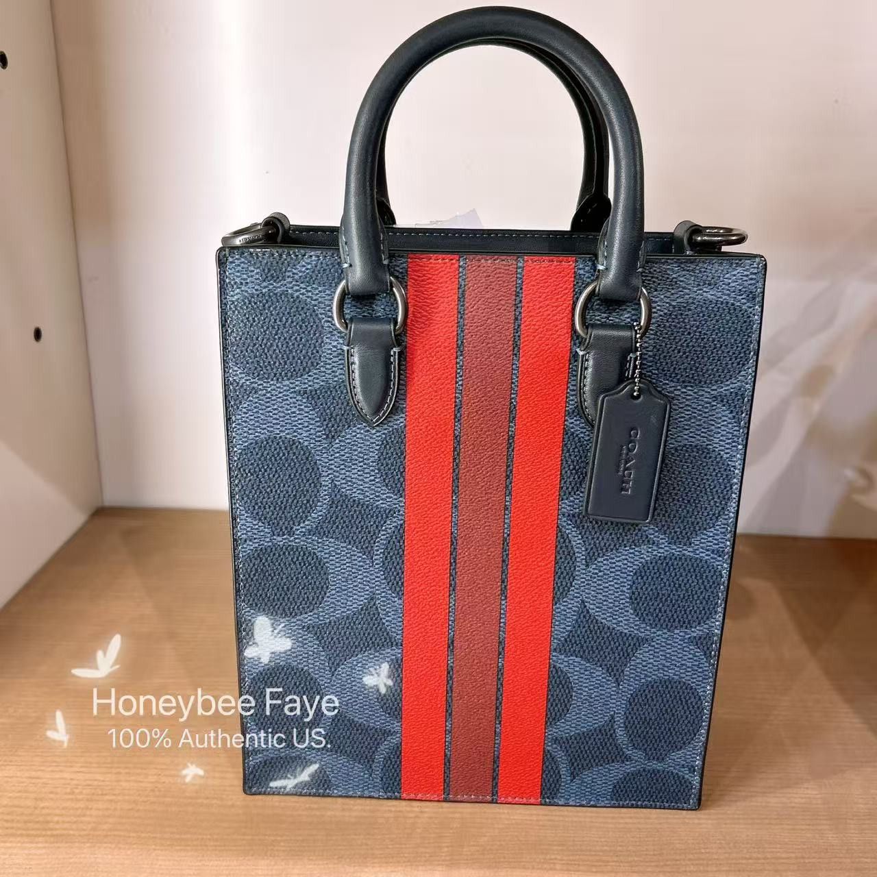 Coach Dylan Tote Bag In Signature Canvas With Varsity Stripe CBI38 Size ONE SIZE - 1 Thumbnail
