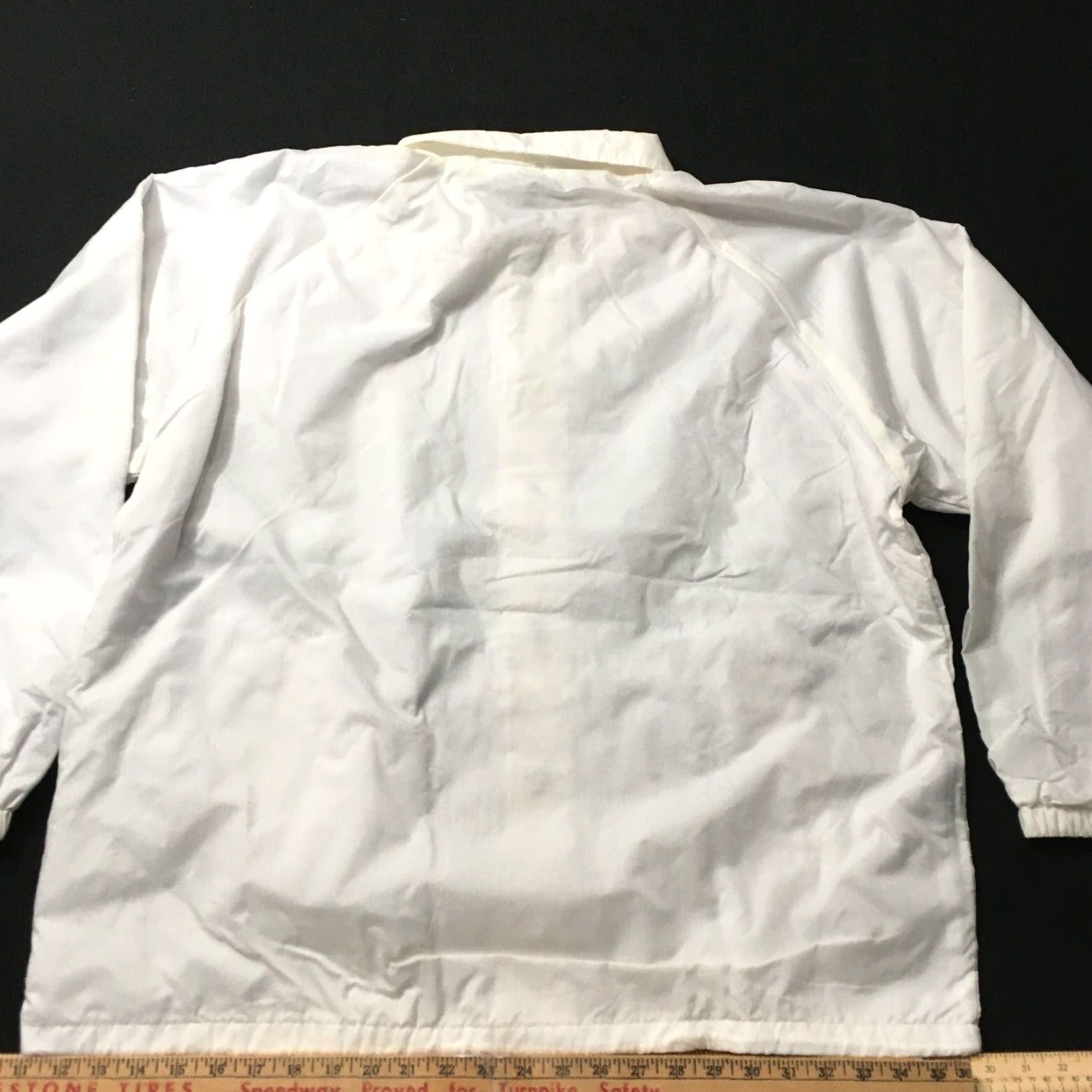 Vintage Coaches Jacket Mens XL Ivory Snap Front Lined Windbreaker Auburn Jacket | Nylon, Softshell, Solid, Casual, Vintage? No Size US XL / EU 56 / 4 - 8 Thumbnail