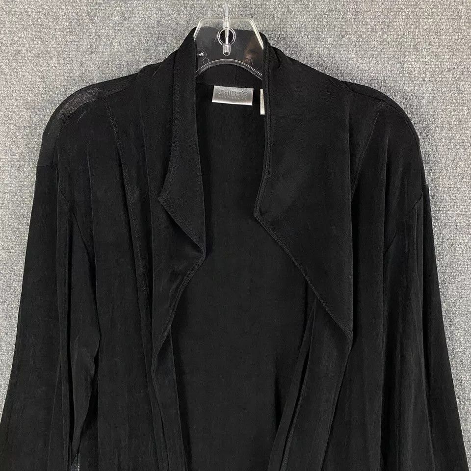 Chicos Chico's Travelers Cardigan Women's 3 Black Acetate Blend Size ONE SIZE - 2 Thumbnail