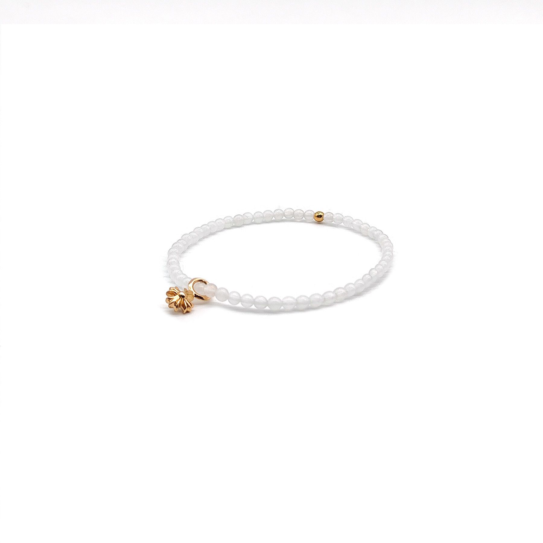 Chrome Hearts Chrome Hearts 4mm White 22K Gold Cross Beaded Bracelet Size ONE SIZE - 2 Thumbnail
