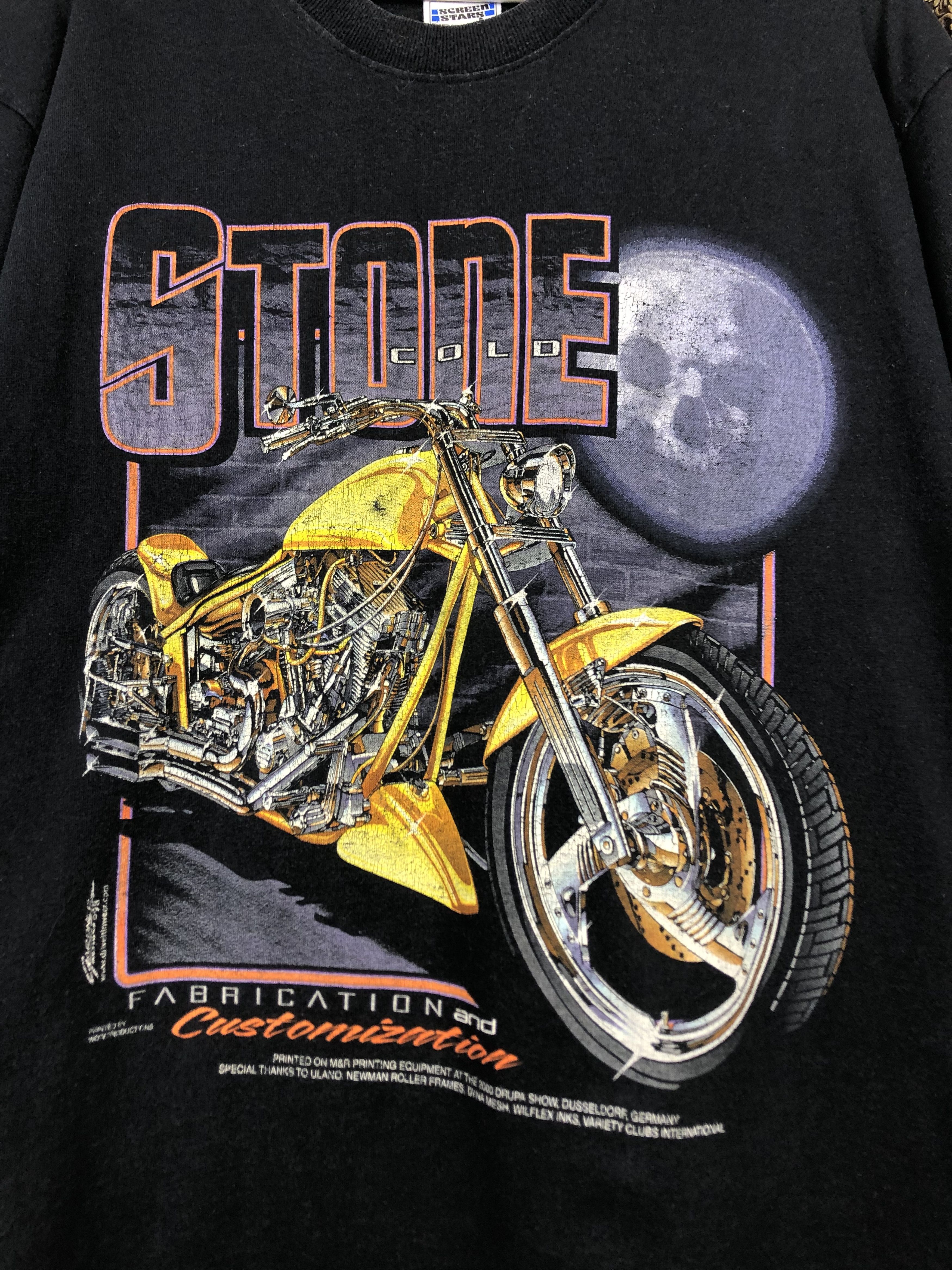 Vintage Vintage Stone Cold Austin Biker WWE Over Print Shirt Tee Size US L / EU 52-54 / 3 - 3 Thumbnail