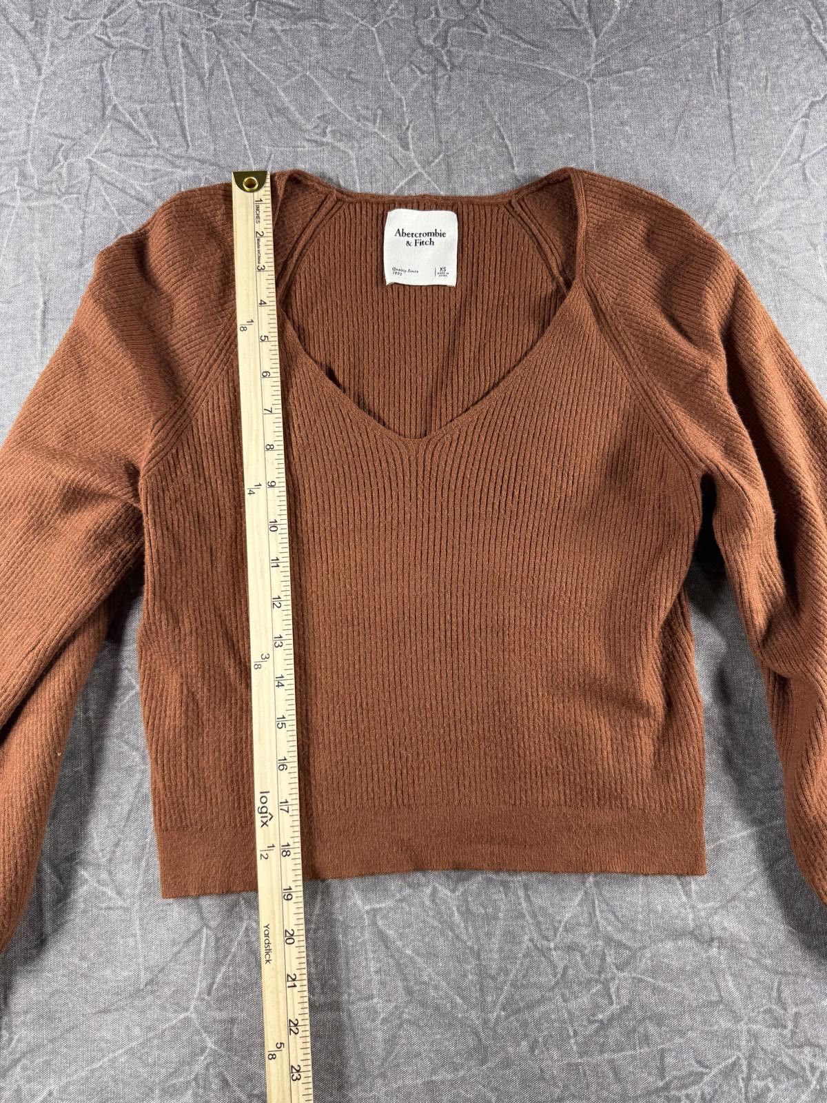 Abercrombie & Fitch Abercrombie Sweater Women's XS Brown Balloon Sleeve Size XS / US 0-2 / IT 36-38 - 3 Thumbnail