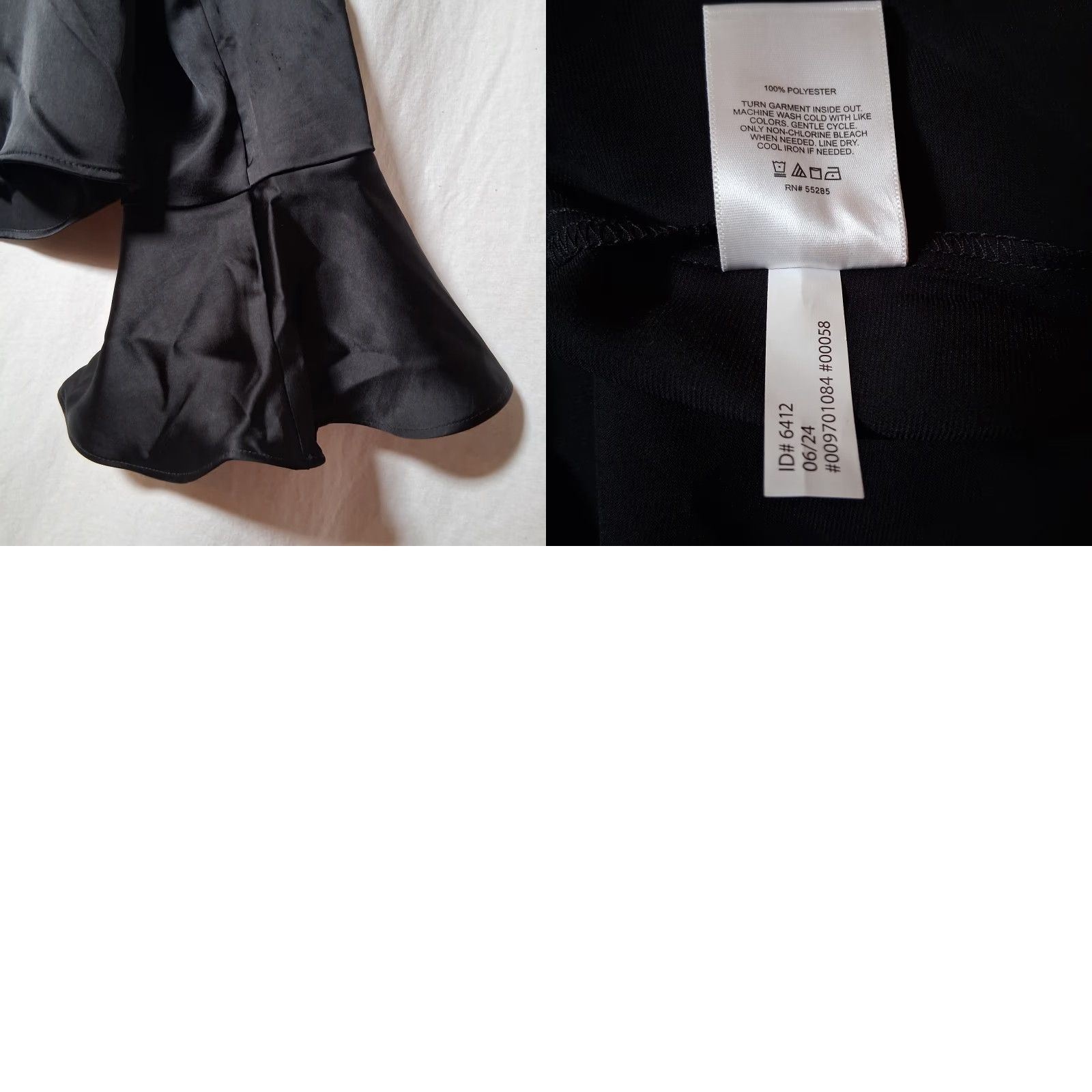 Express Express Blouse Shirt M Black Satin Long Sleeve V-Neck Flare Cuffs Button Gothic Vampire Fairy Women Size M / US 6-8 / IT 42-44 - 9 Thumbnail