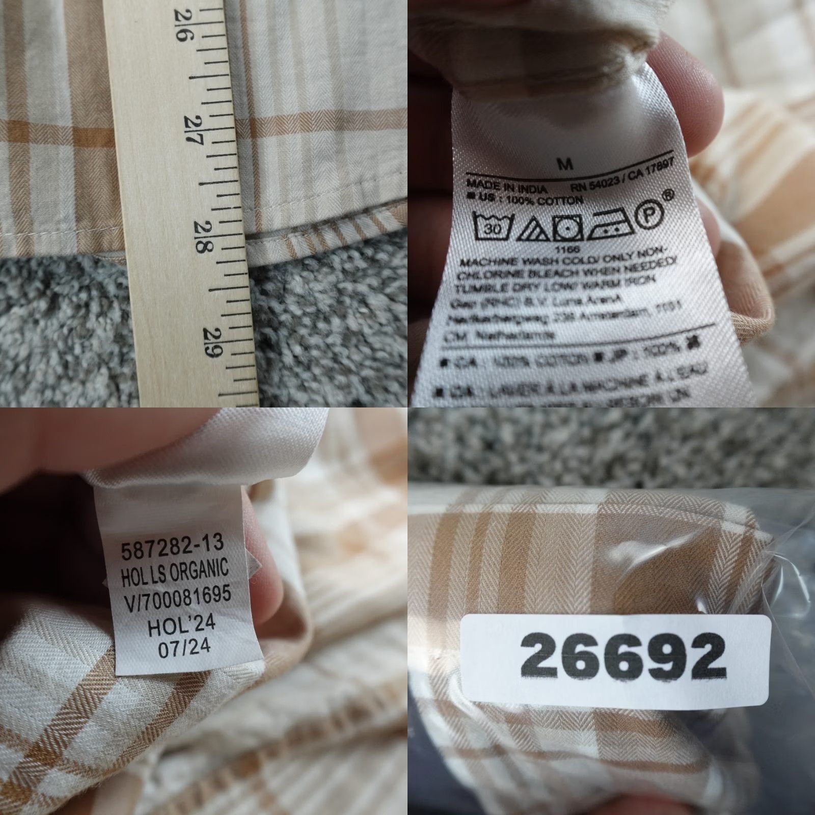 Banana Republic Banana Republic Shirt Mens M Brown White Plaid Slim Long Sleeve Button Up Size US M / EU 48-50 / 2 - 8 Thumbnail