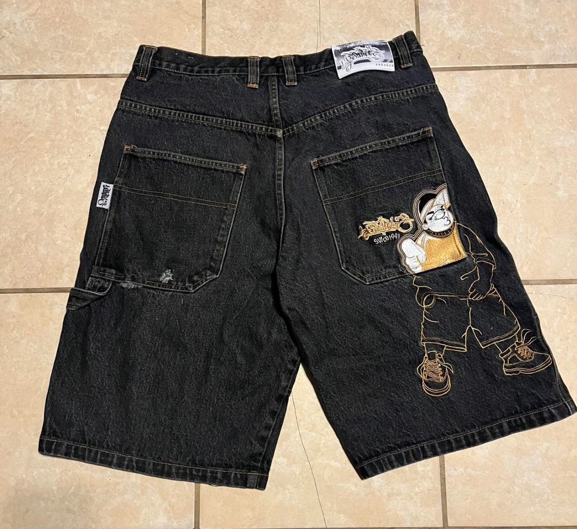 Southpole × Vintage Southpole Y2K Baggy Skater Carpenter Denim Shorte (36) Size US 36 / EU 52 - 4 Thumbnail