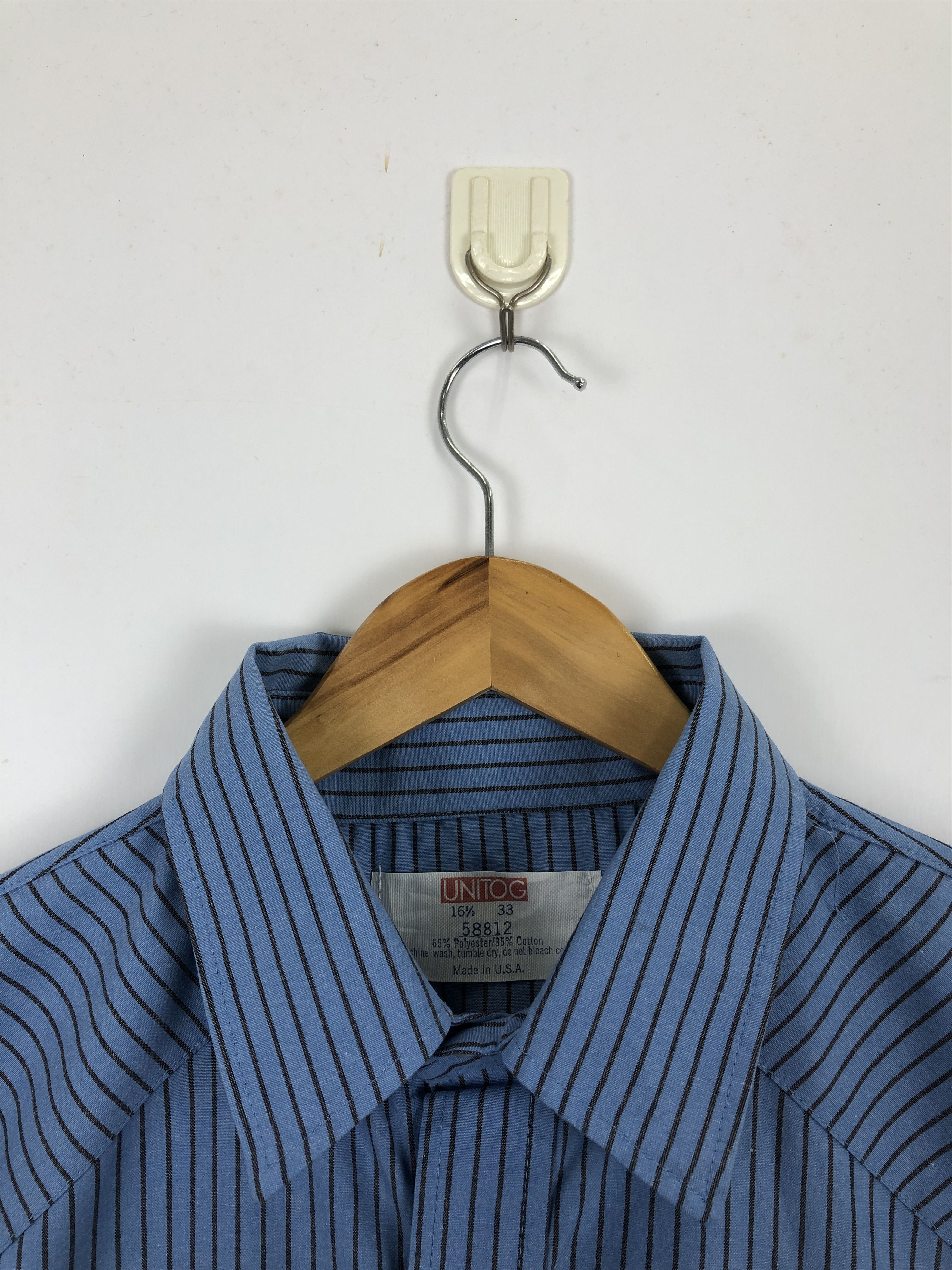 Vintage Vintage 80s Hickory Stripes Blue Denim Shirt TA0464 Size US XL / EU 56 / 4 - 8 Thumbnail