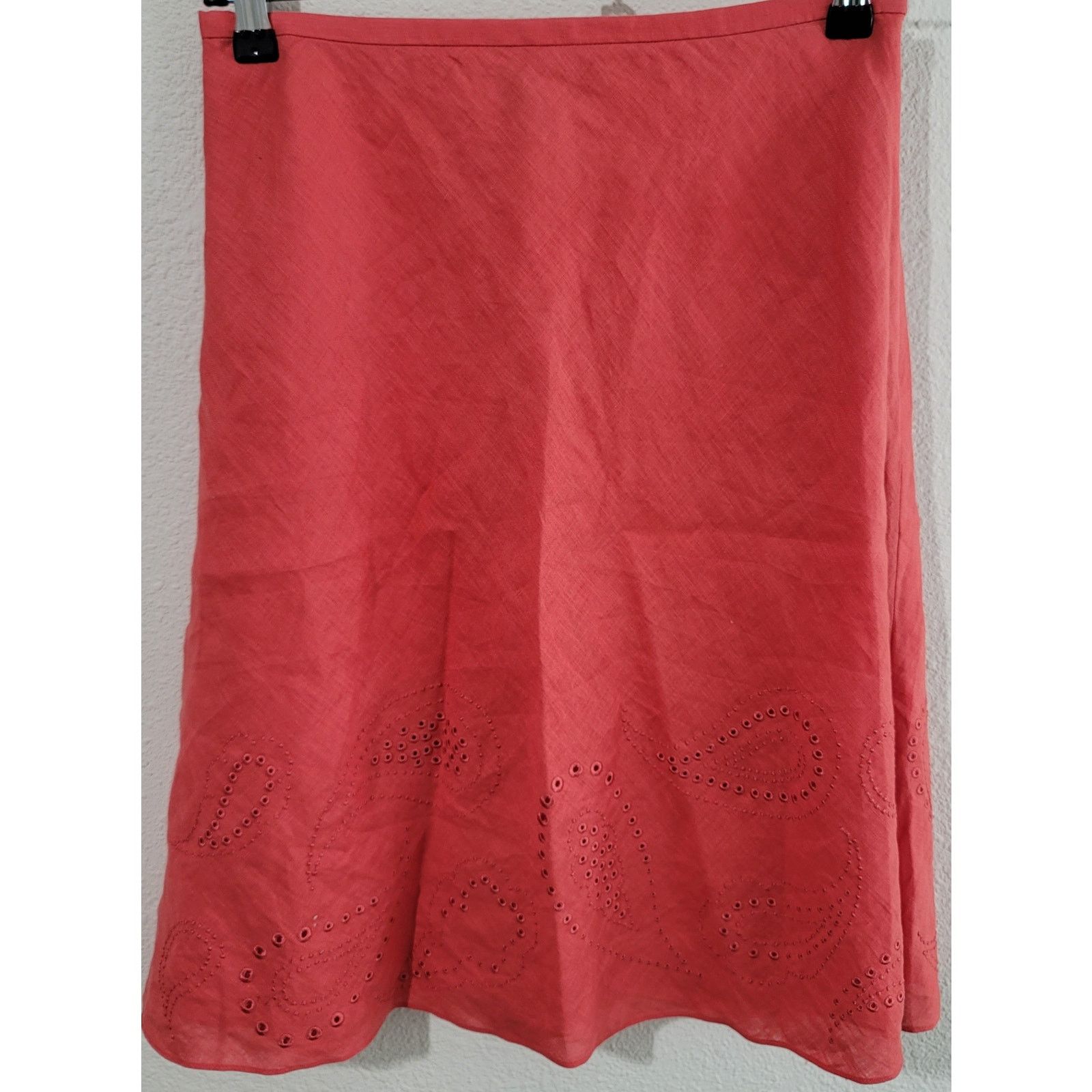 Ann Taylor Ann Taylor Burnt Orange Embroidered Skirt 4 Flowy Lined Size 27" / US 4 / IT 40 - 1 Thumbnail