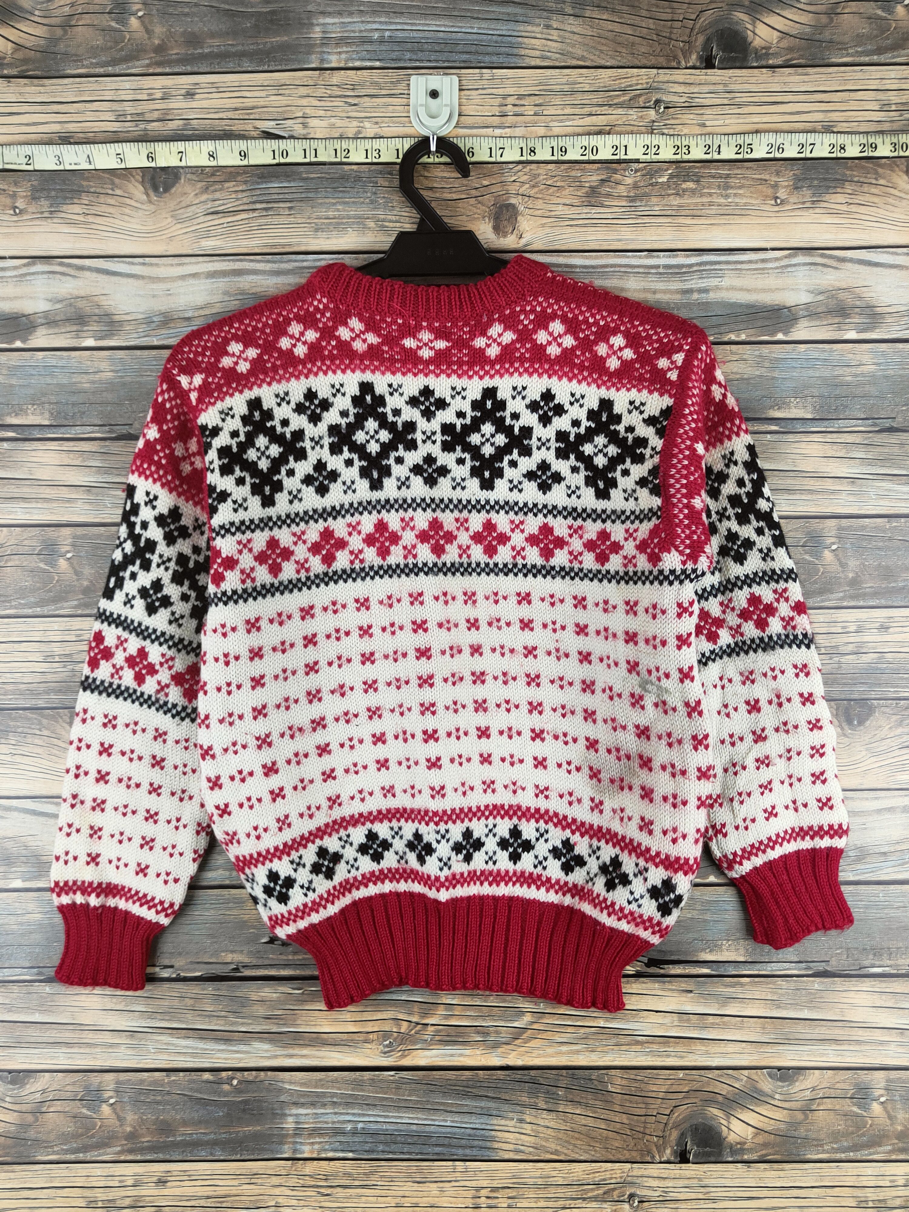 Japanese Brand DL Japanese Brand Red Cream Knitwear Sweatshirts #46-479 Size US XS / EU 42 / 0 - 7 Thumbnail