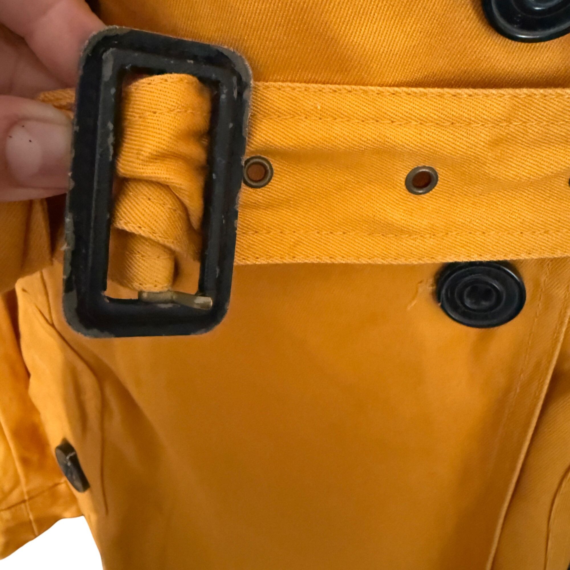 Mango Womens Yellow Double-Breasted Trench Coat With Adjustable Be Size S / US 4 / IT 40 - 3 Thumbnail
