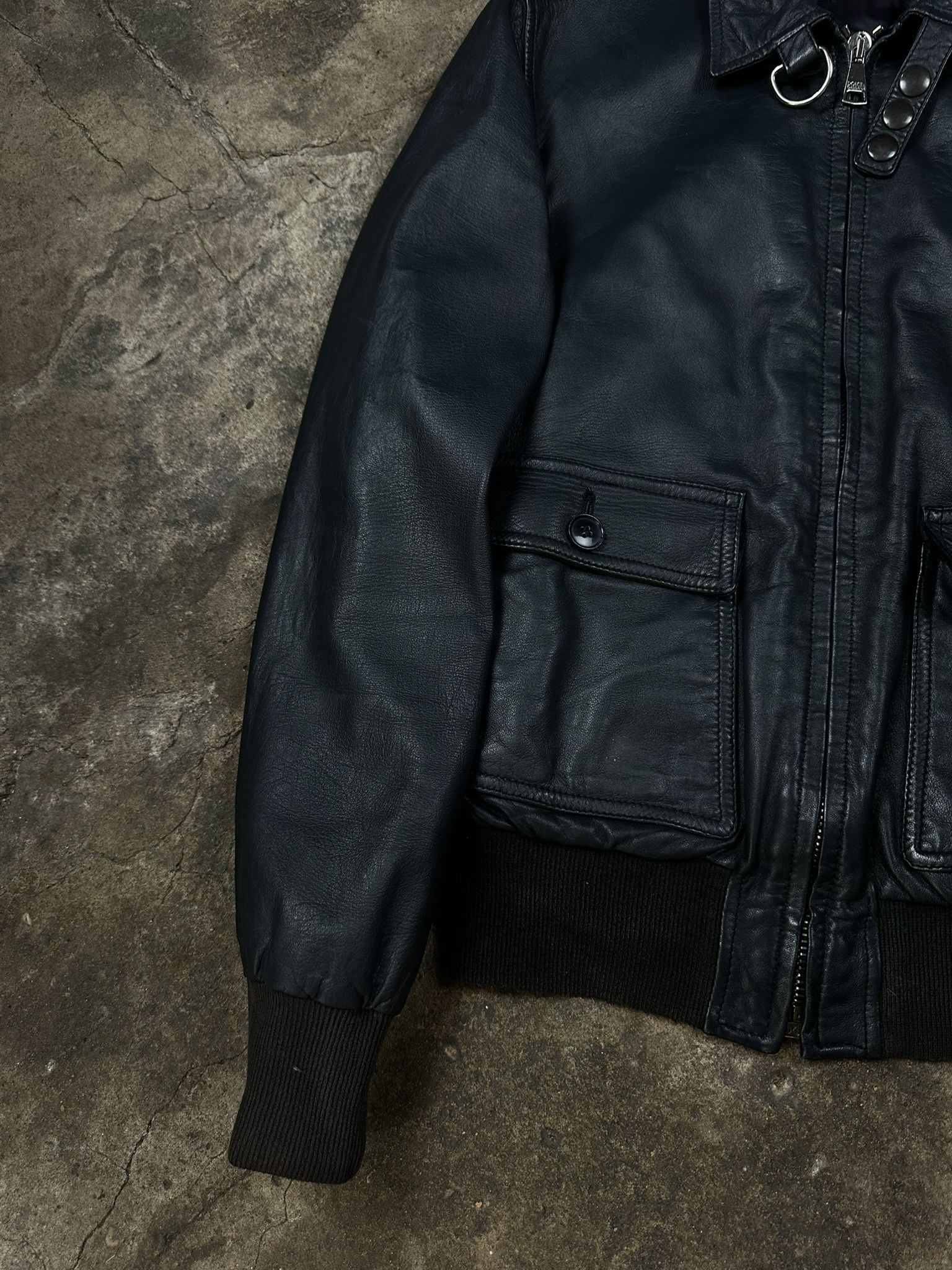 Dolce & Gabbana 2000s Dolce & Gabbana Police Leather Bomber Jacket Vintage Size US M / EU 48-50 / 2 - 3 Thumbnail