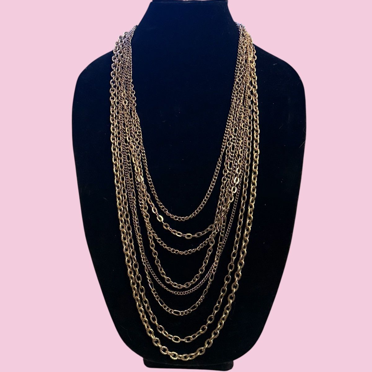 Other Chunky gold tone multi chain layered necklace Size ONE SIZE - 1 Thumbnail