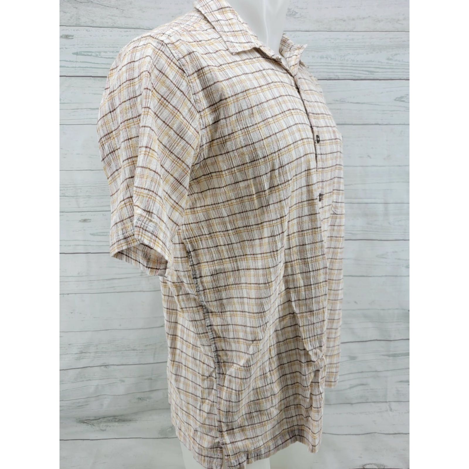 Patagonia VINTAGE Patagonia Shirt Mens Large Plaid Textured Button Front Crushed Style Size US L / EU 52-54 / 3 - 5 Thumbnail