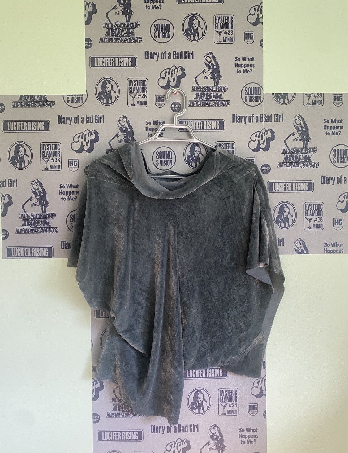 Rick Owens Strobe FW22 Teal Velour Drape Top Size S / US 4 / IT 40 - 1 Thumbnail