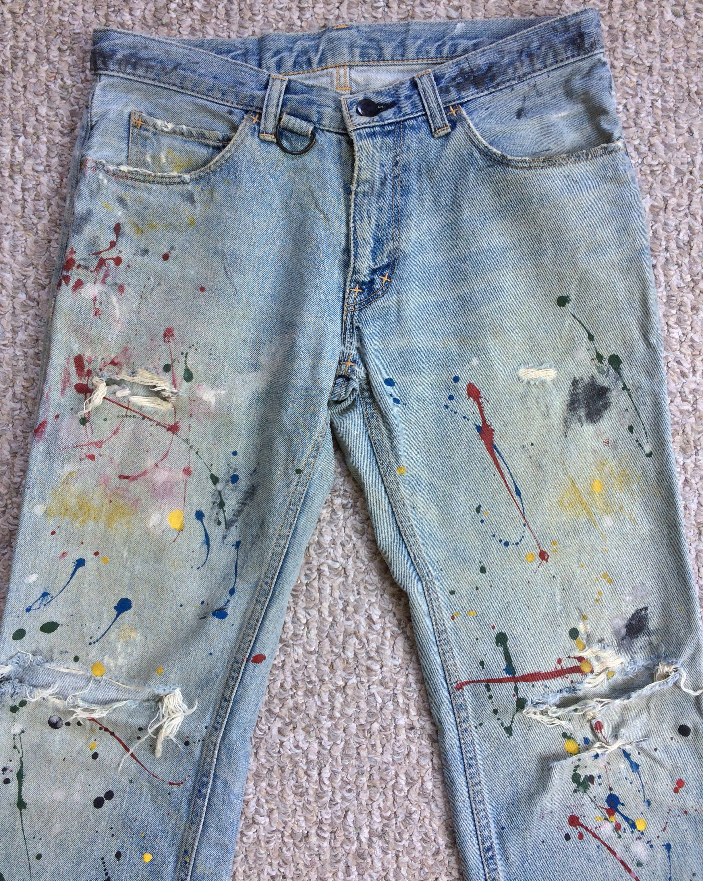 Number (N)ine SS06 Painted Denim Size US 30 / EU 46 - 2 Thumbnail