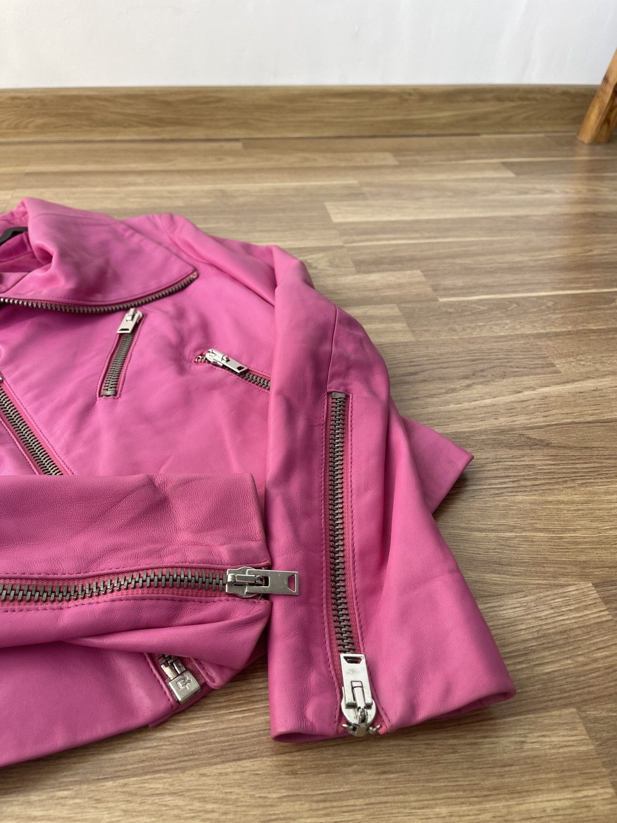 Joseph Joseph Pink Leather Biker Jacket - Genuine Leather S Italy Size S / US 4 / IT 40 - 6 Thumbnail