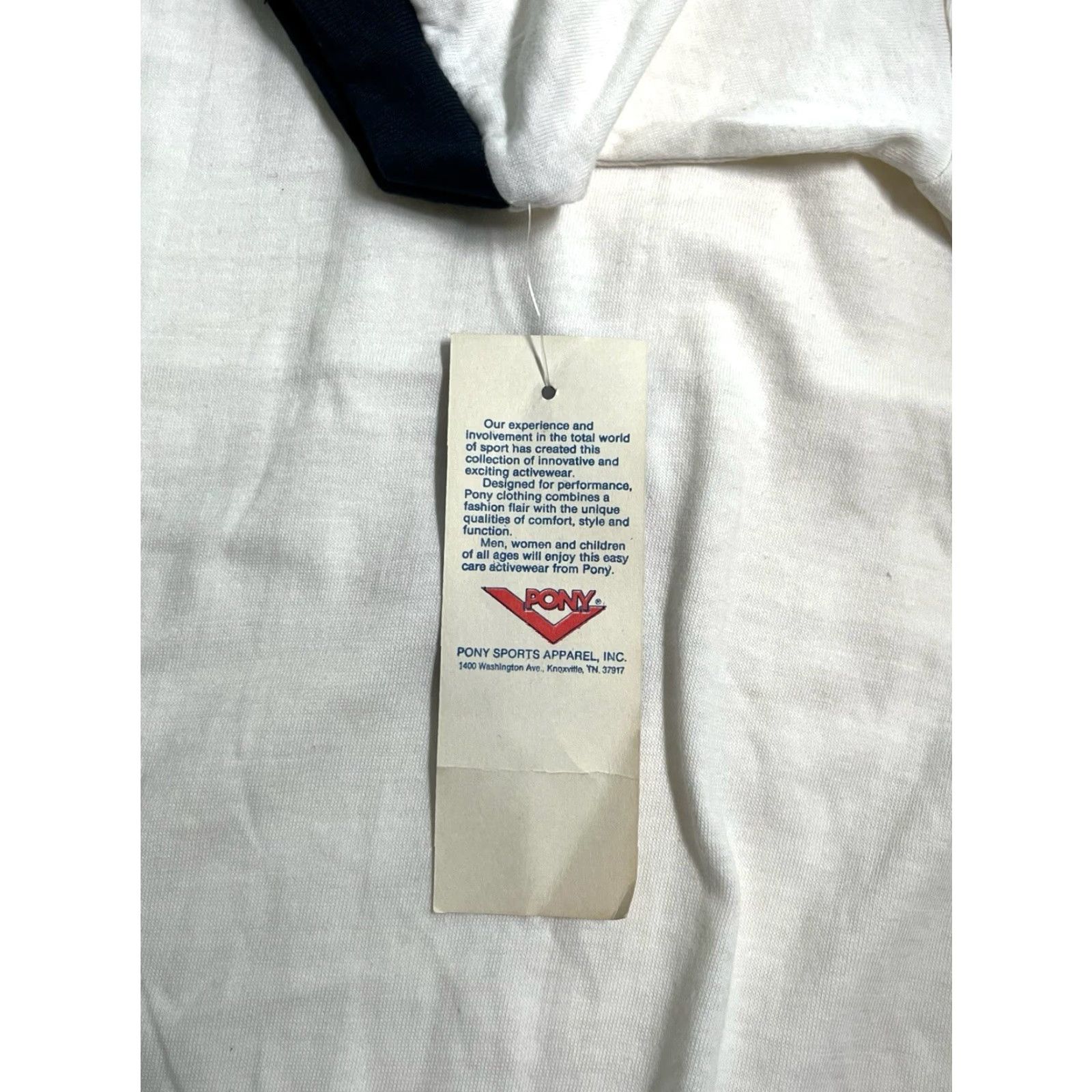 PONY VINTAGE PONY T-SHIRT Mens White 90s Deadstock NWT 50/50 Made in USA Crew Neck Ringer Shirt Size US M / EU 48-50 / 2 - 3 Thumbnail