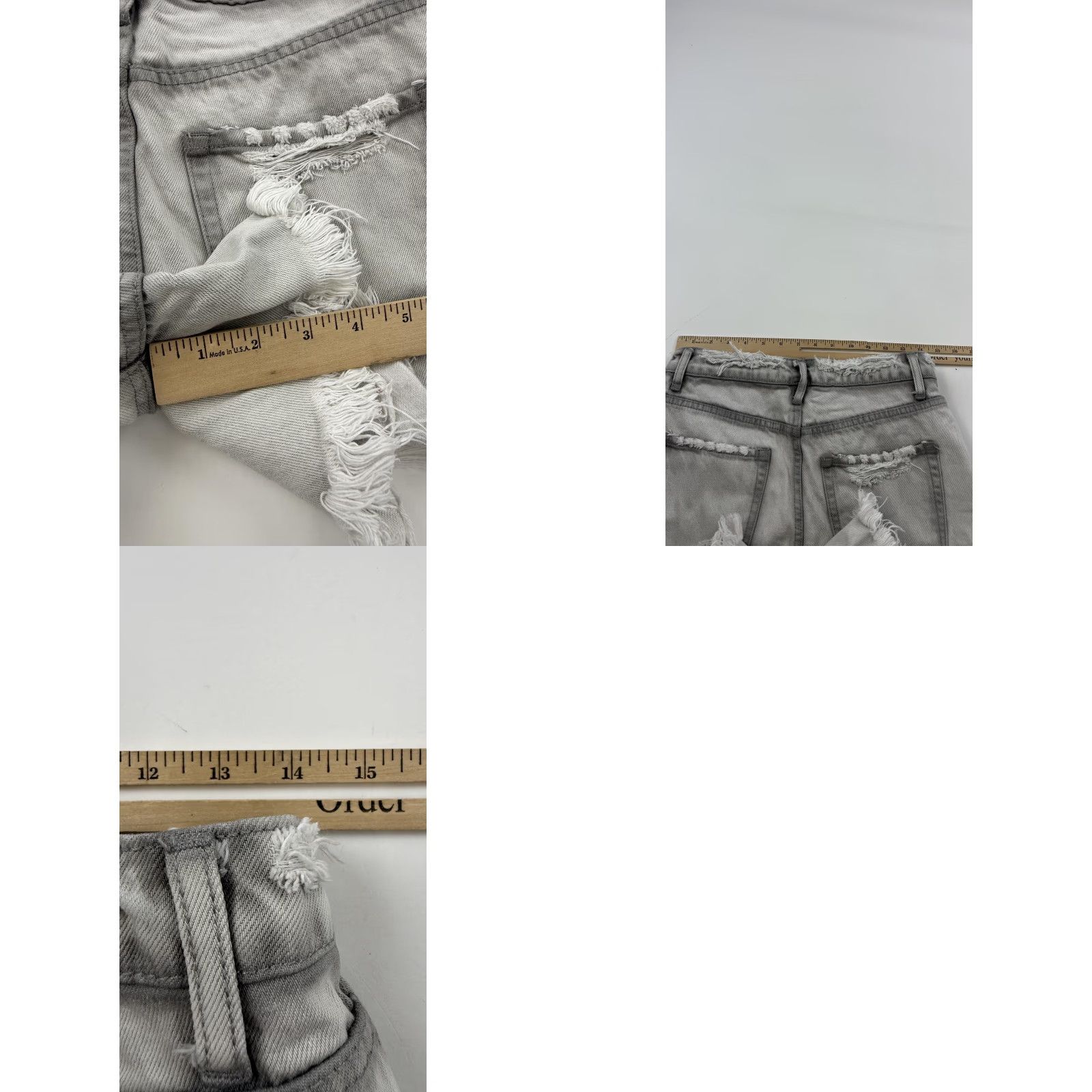 Denime VERVET Denim Shorts Women Medium Gray Button Fly Distressed Frayed Hem VT929 Size 32" / US 10 / IT 46 - 8 Thumbnail