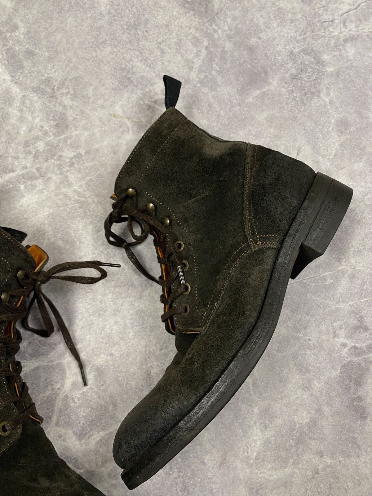 Other Brown Waxed Suede Combat Boots Made in Portugal Size: 42 Size US 9 / EU 42 - 3 Thumbnail